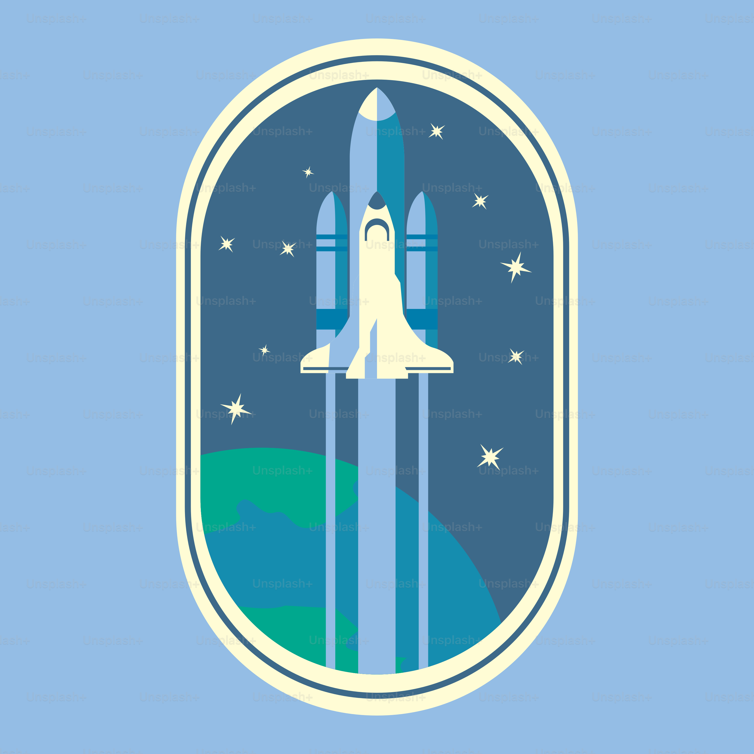 スペースシャトルが空を飛んでいる