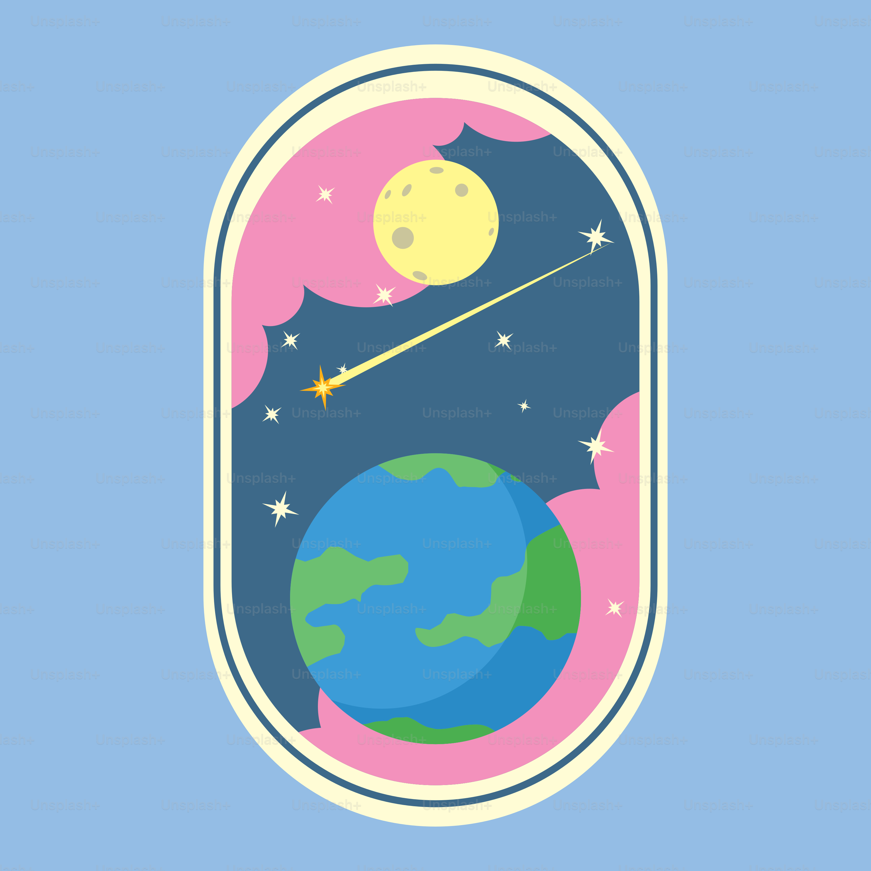 Un'immagine della terra in una finestra