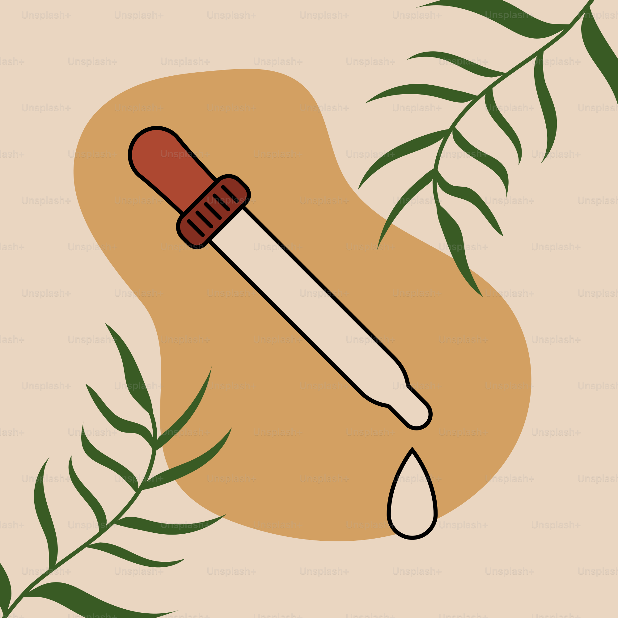 Un dibujo de un cuchillo y una gota de aceite