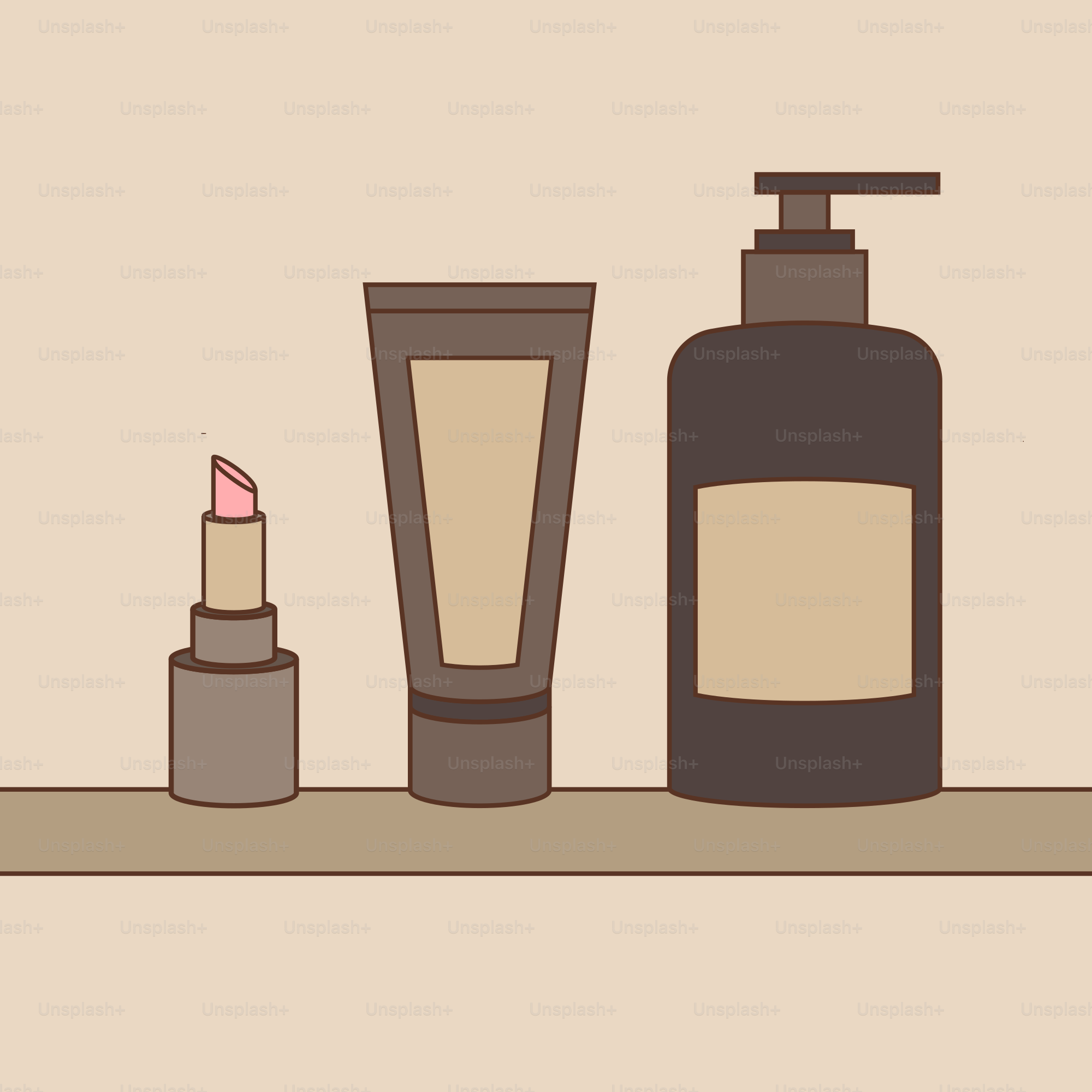A bottle of lotion and a tube of lotion on a shelf
