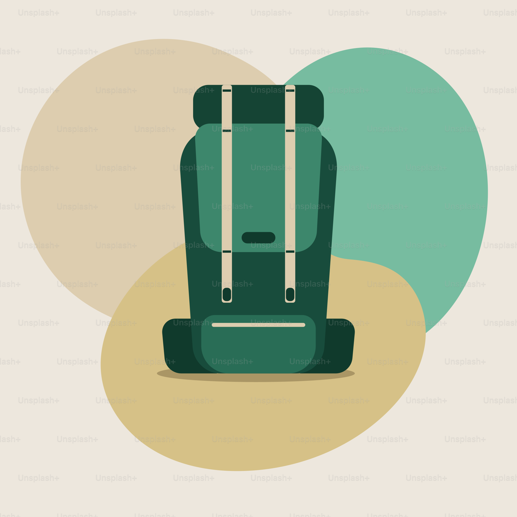 A green backpack sitting on top of a floor