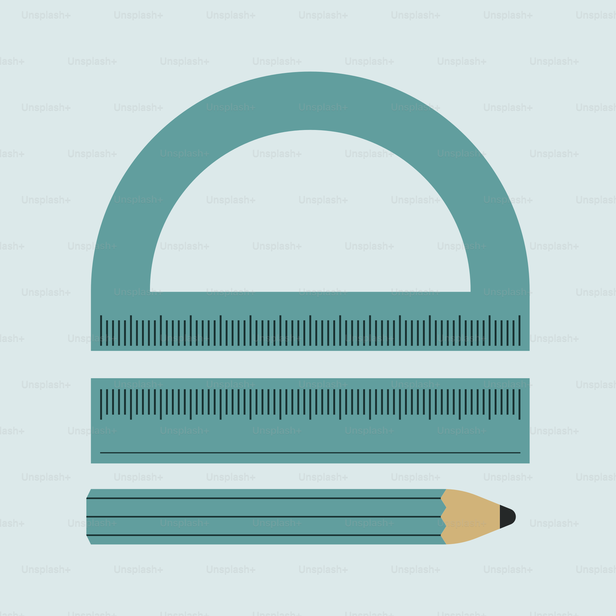 Una matita e un righello su sfondo blu vettoriale – Immagine di Design ...