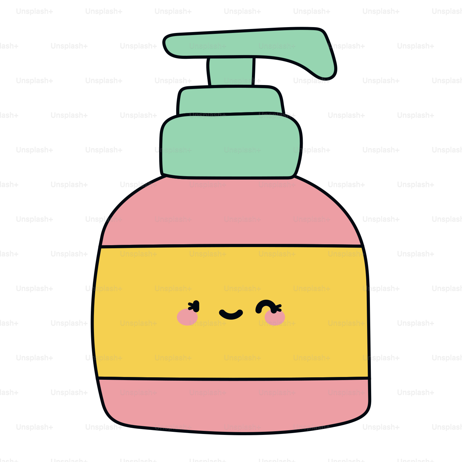 A bottle of soap with a face drawn on it