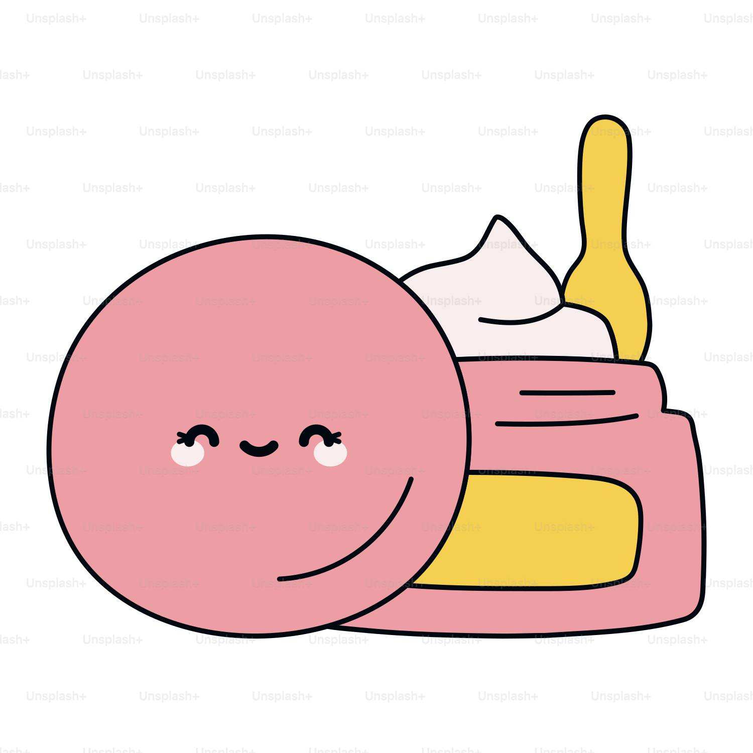 A cartoon of a baby bottle with a spoon in it