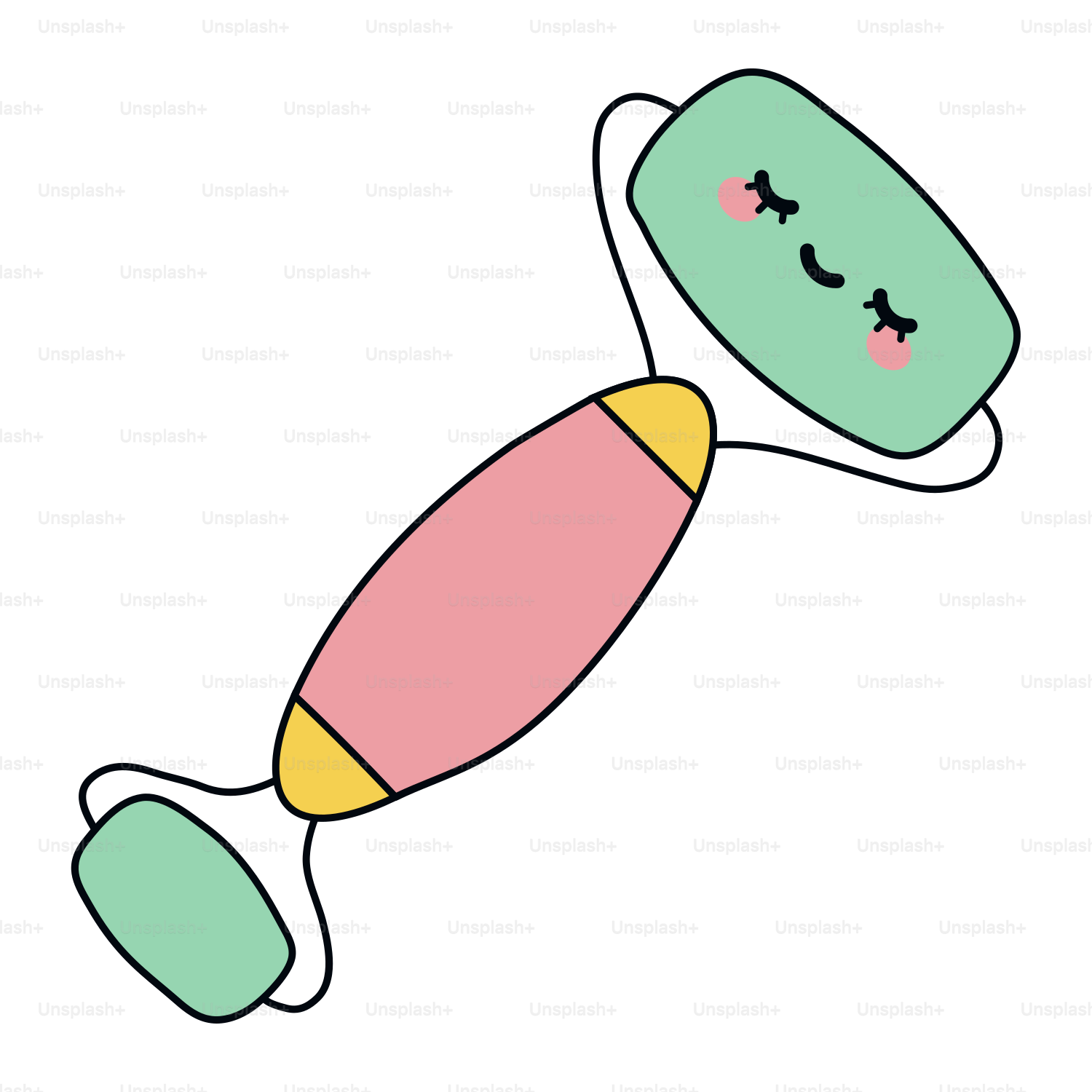 Zeichnung einer Zahnbürste mit schlafendem Gesicht