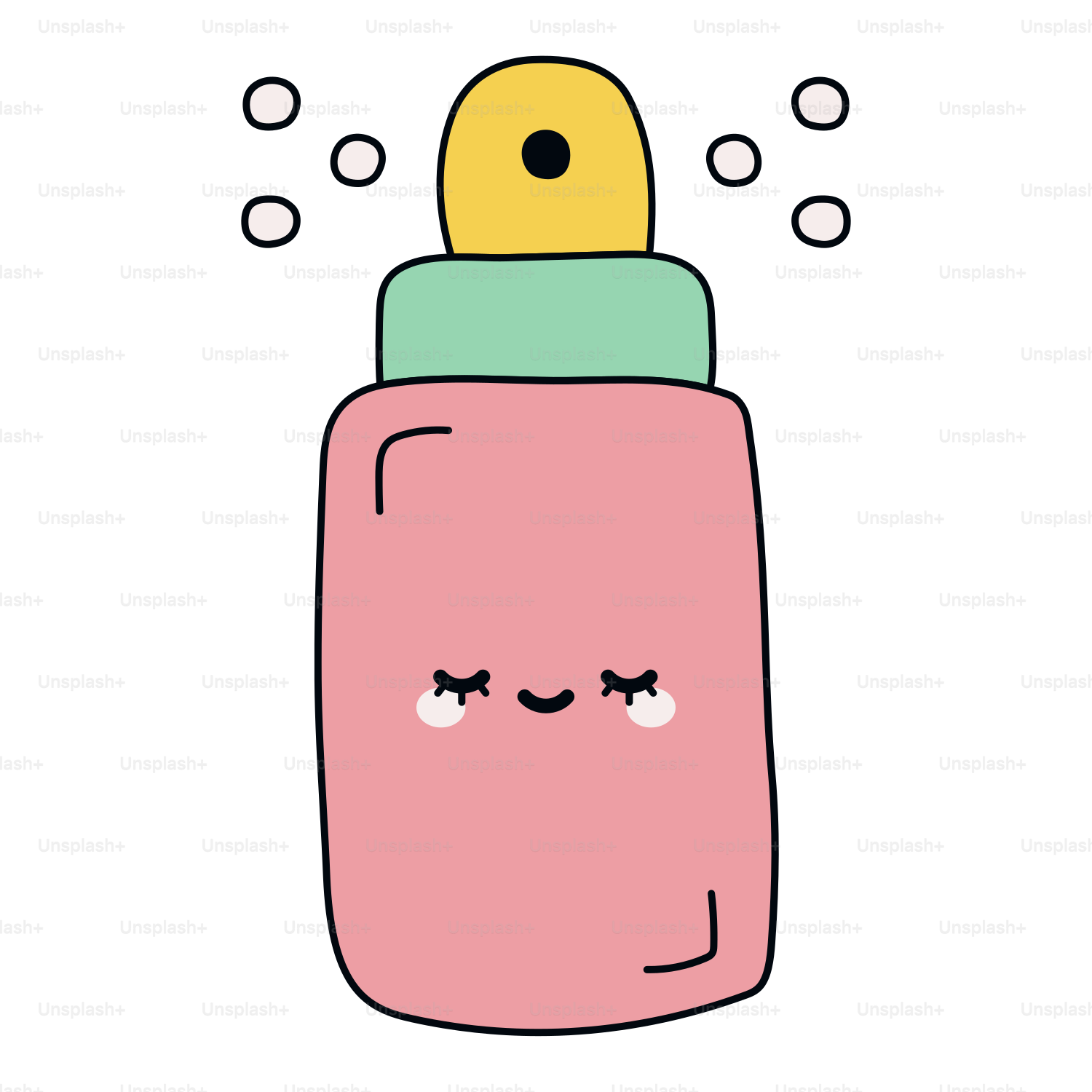 A bottle with a face drawn on it