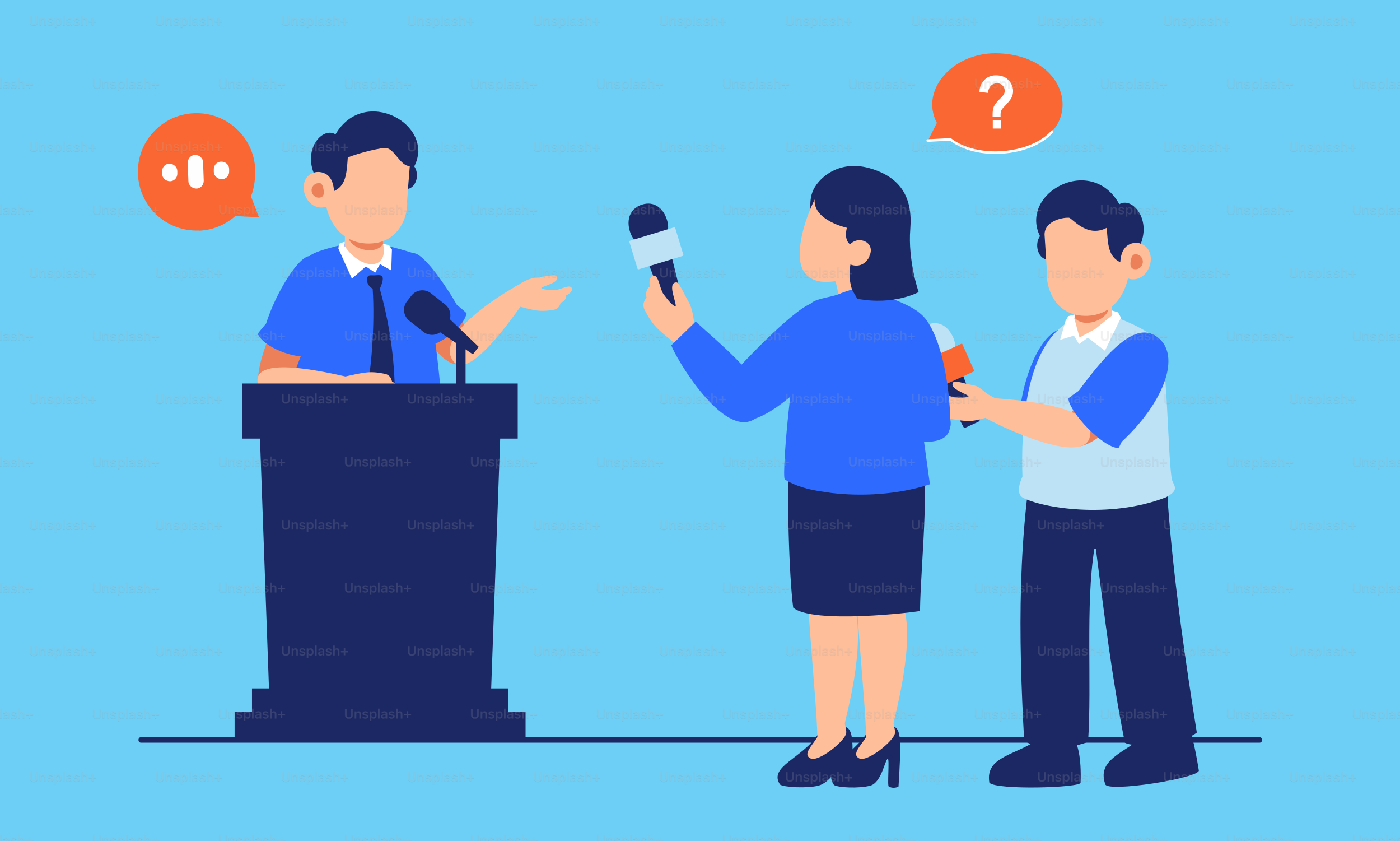 A man and a woman standing at a podium with microphones