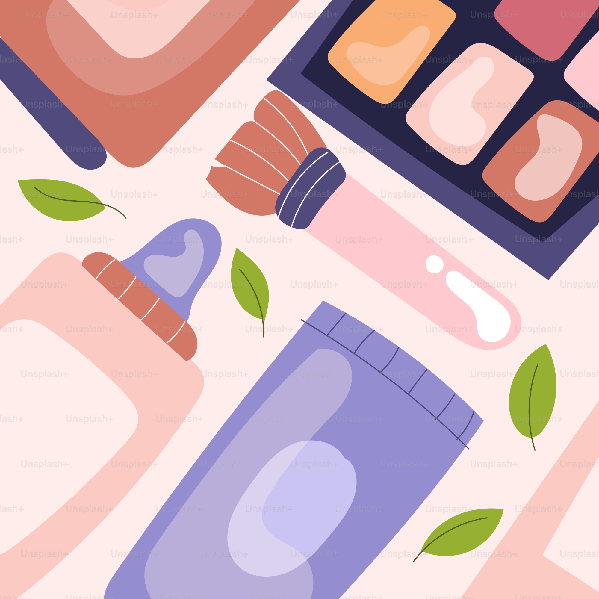 Eine Vielzahl von Kosmetikprodukten auf rosa Hintergrund