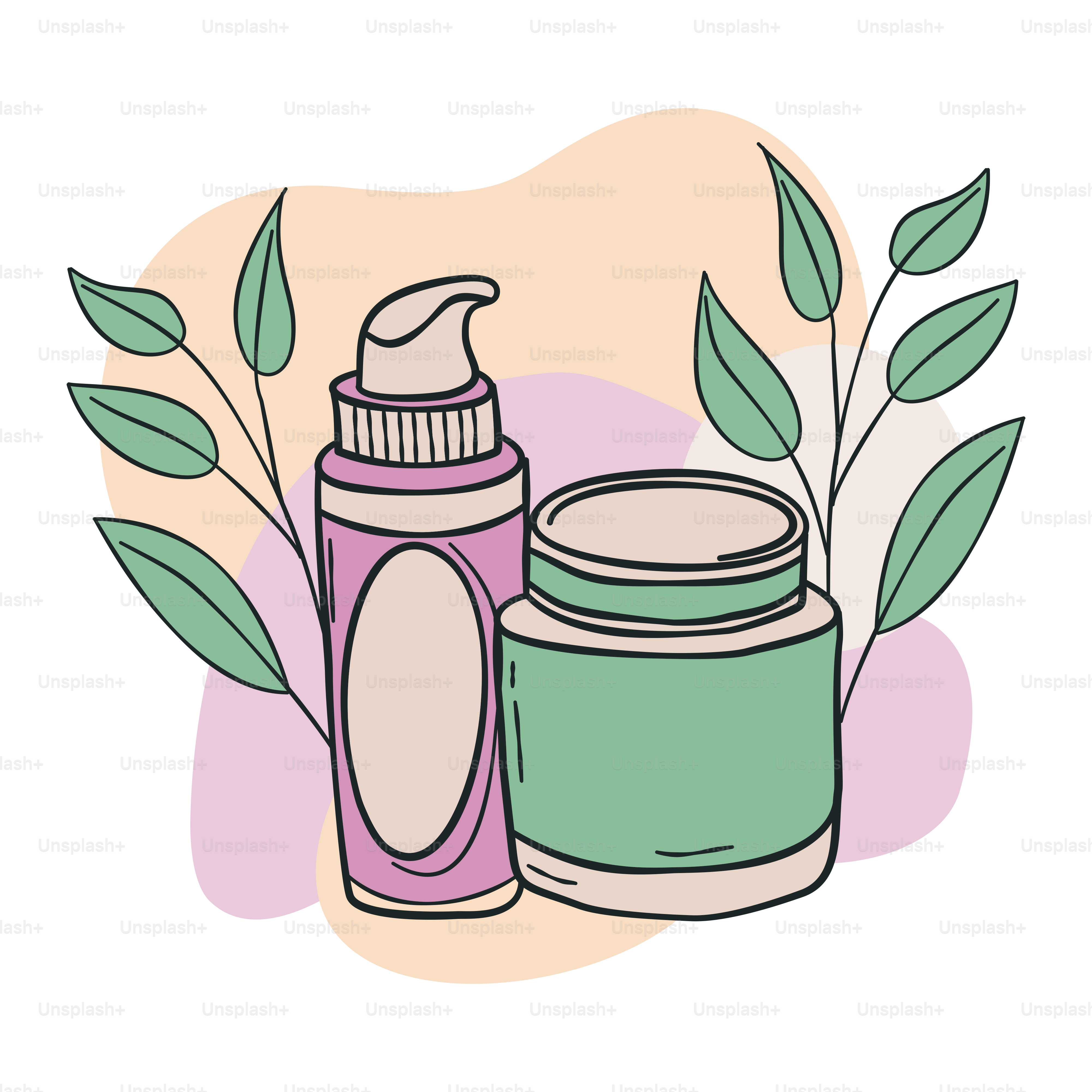 A bottle of lotion and a jar of lotion