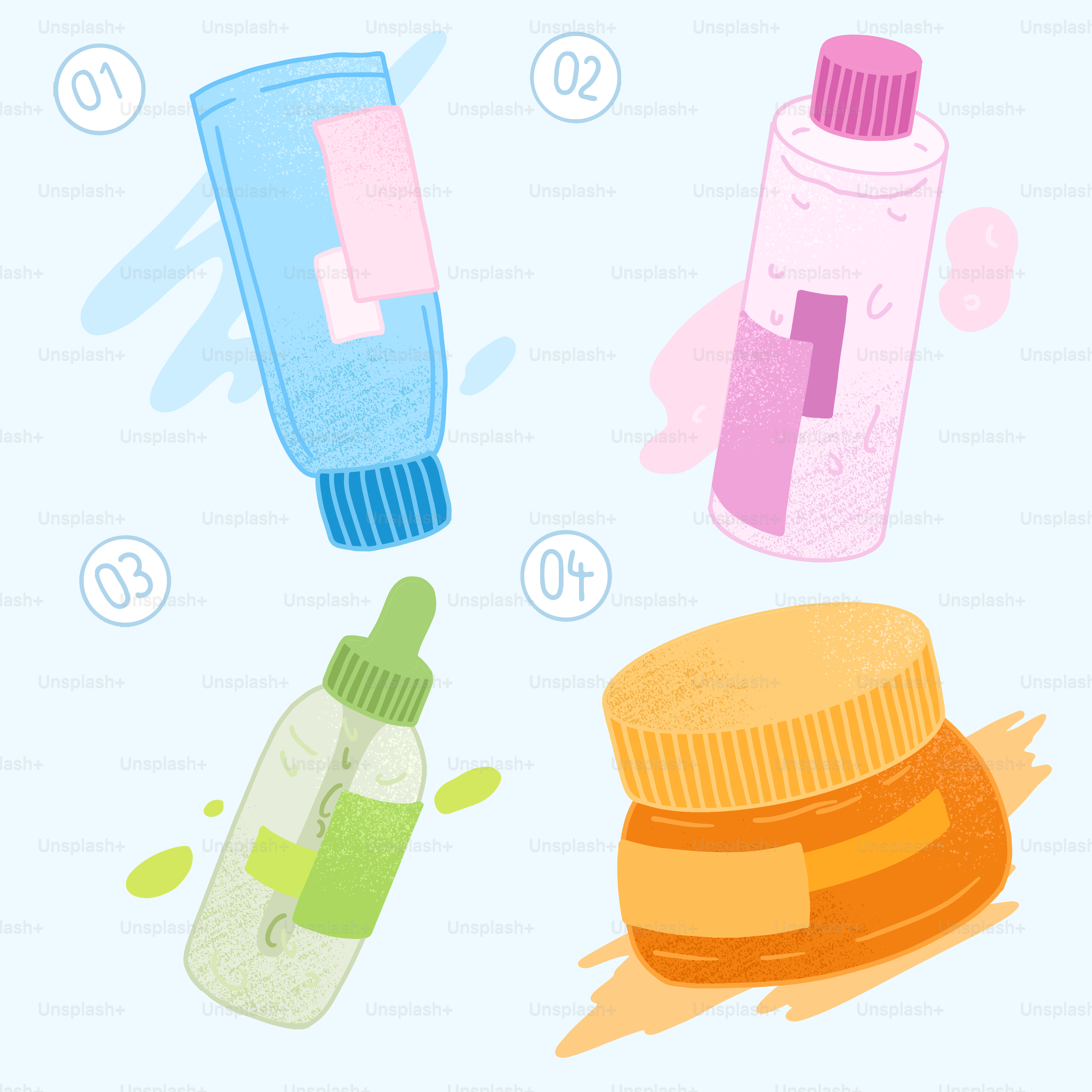 A group of different types of toothpaste on a blue background