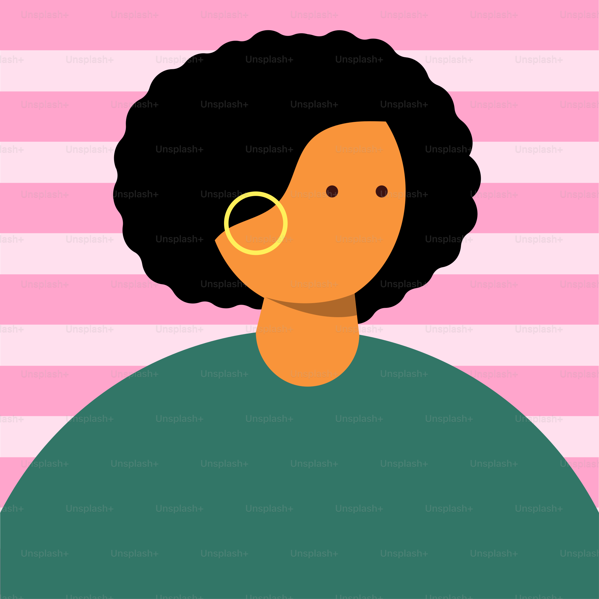 A woman with a ring in her mouth