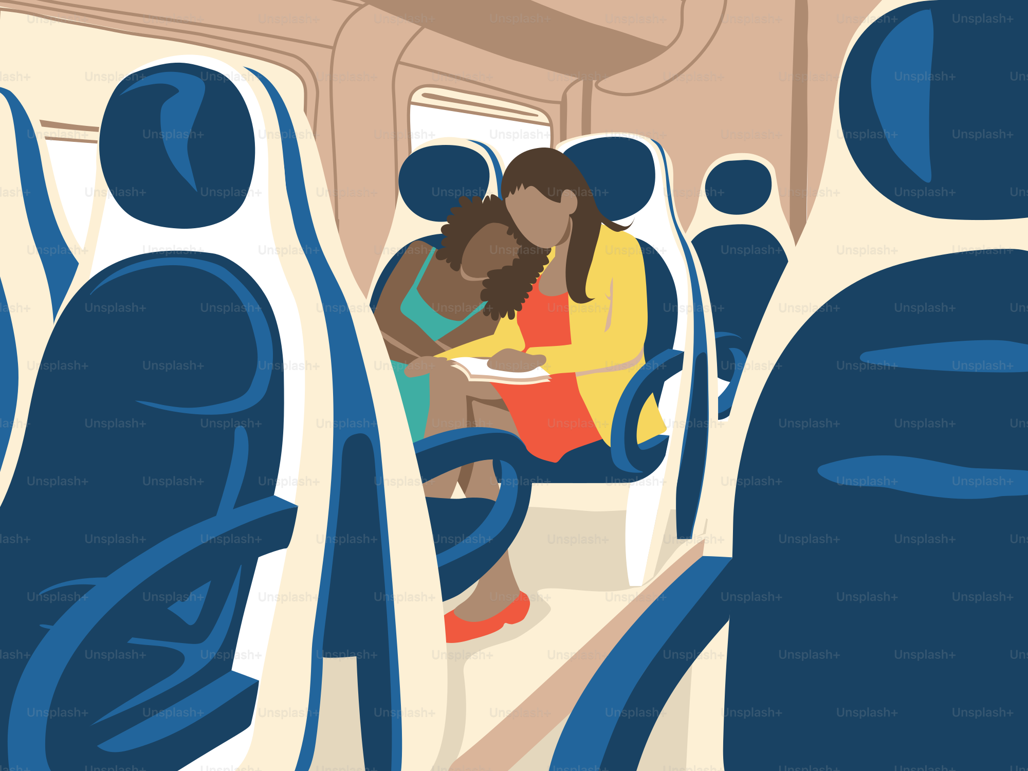 Un par de personas sentadas en un autobús