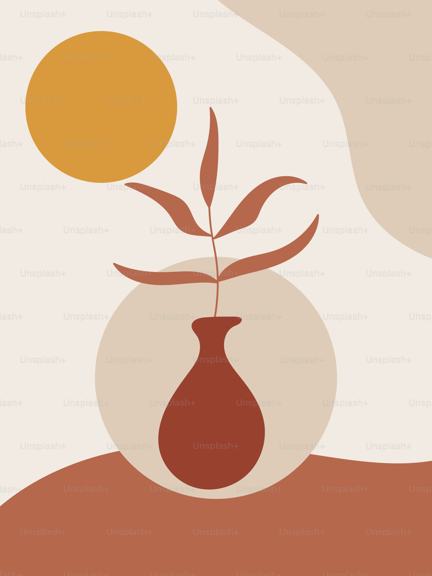 Una foto de un jarrón con una planta dentro