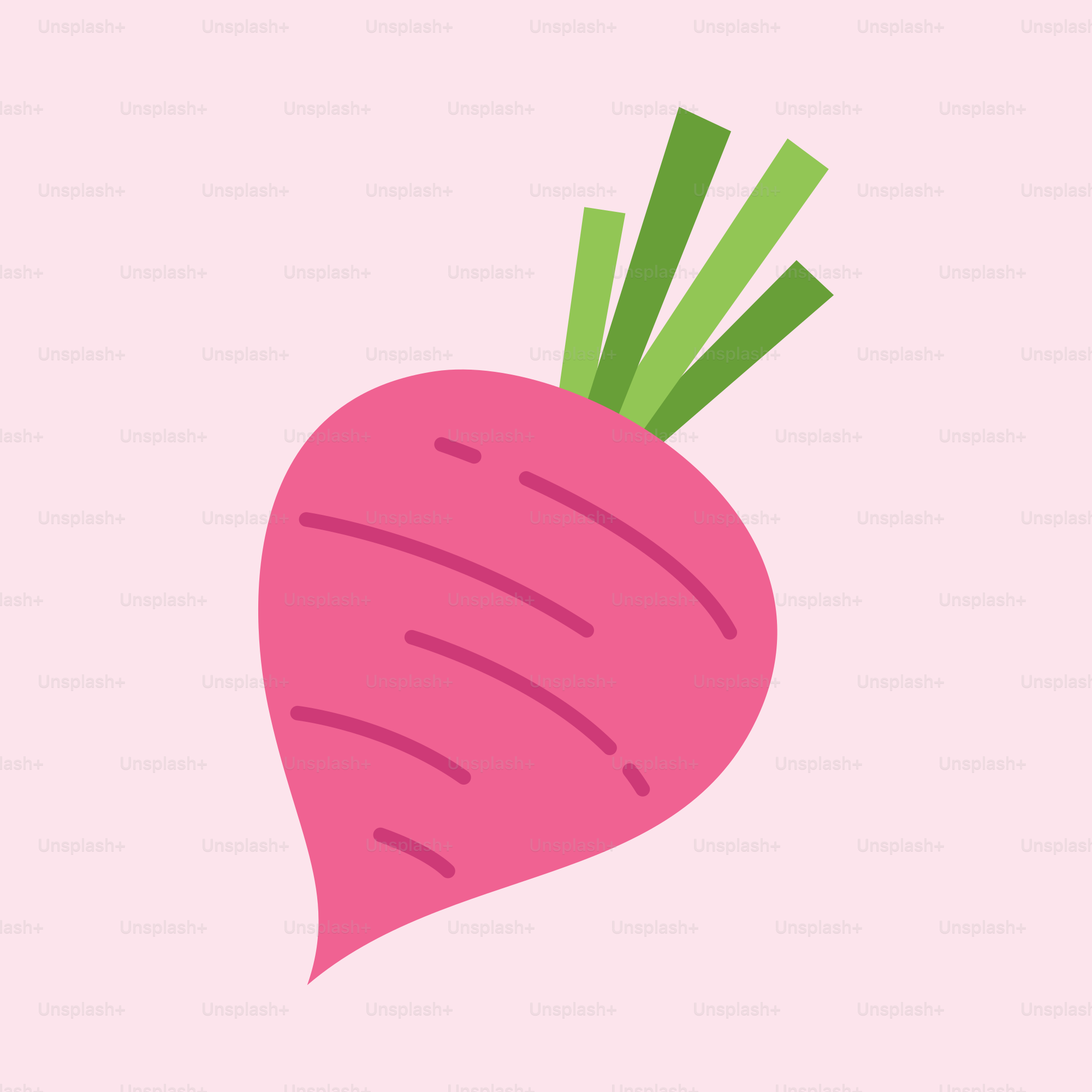 A pink background with a picture of a radish