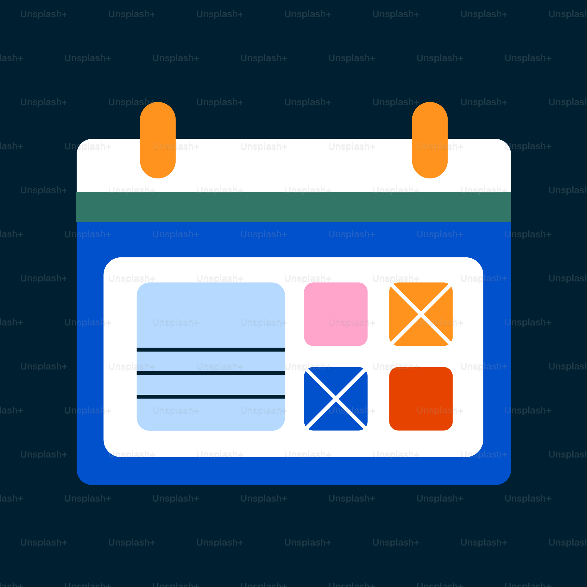 A calendar icon with a blue background