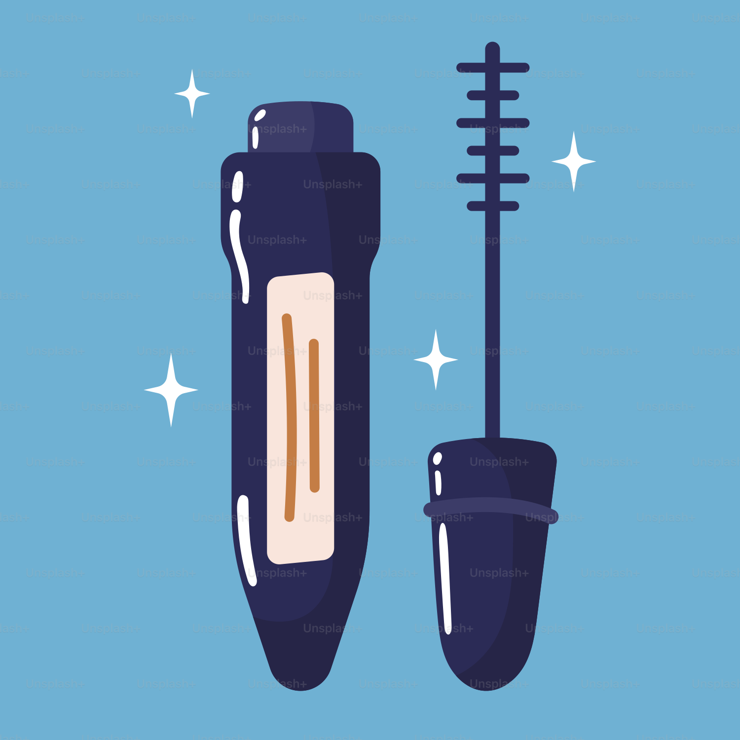 An illustration of a brush and a hairdryer