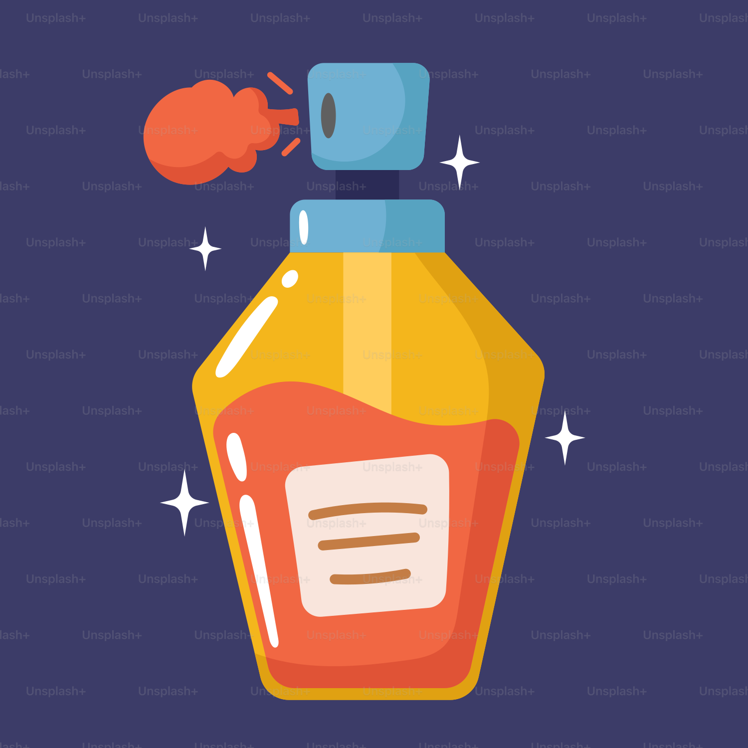 A bottle of honey on a blue background