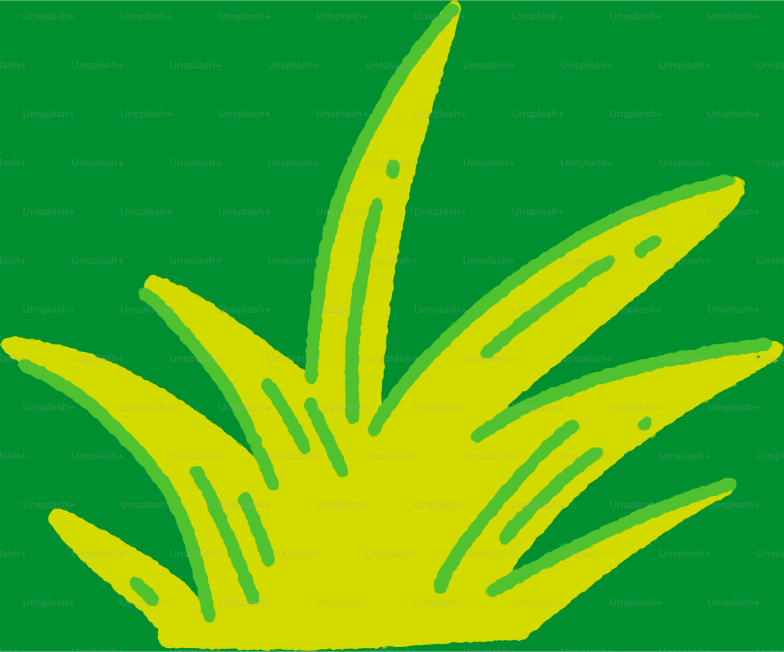 A green square with a yellow flower on it