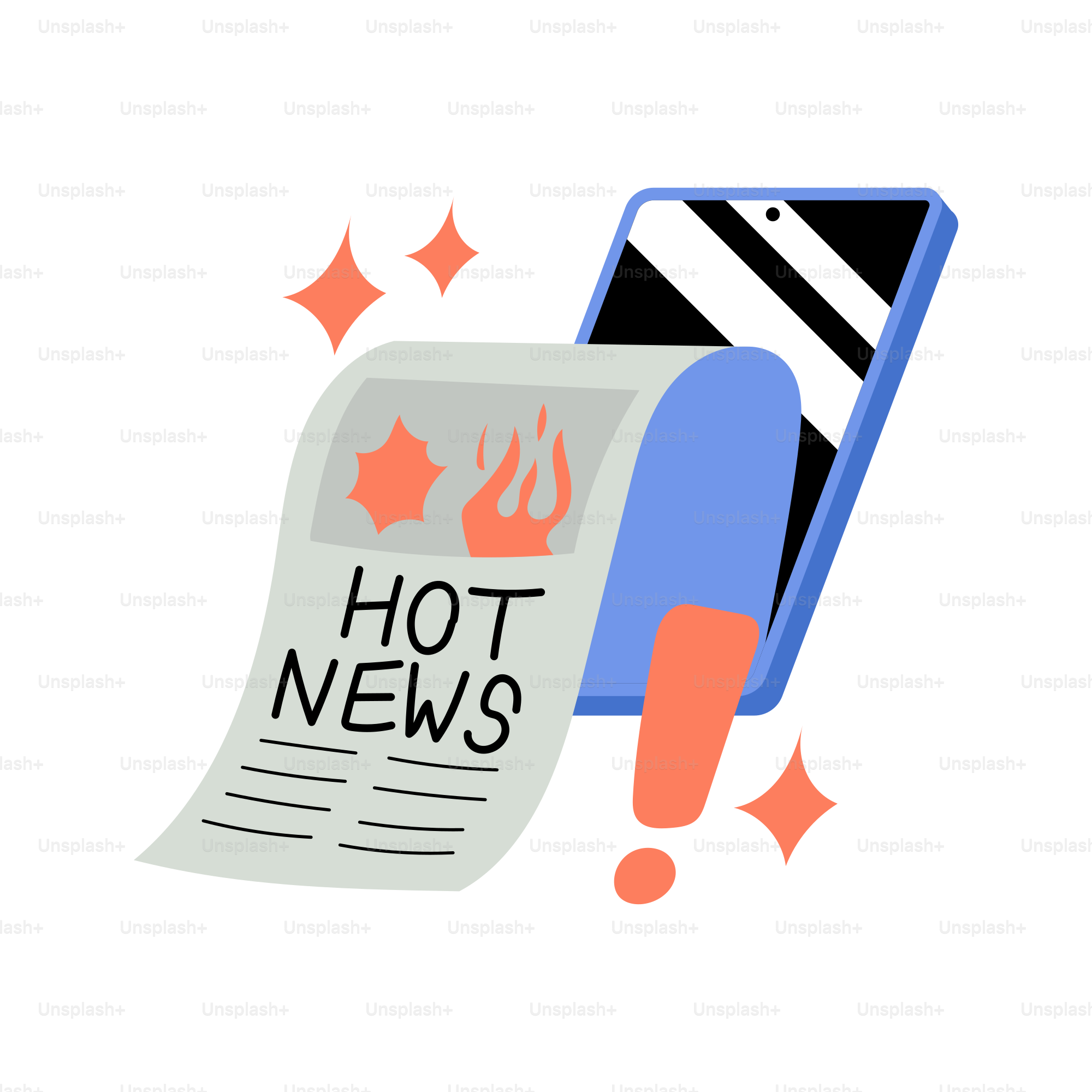 Ein Telefon mit einer heißen Zeitung daneben