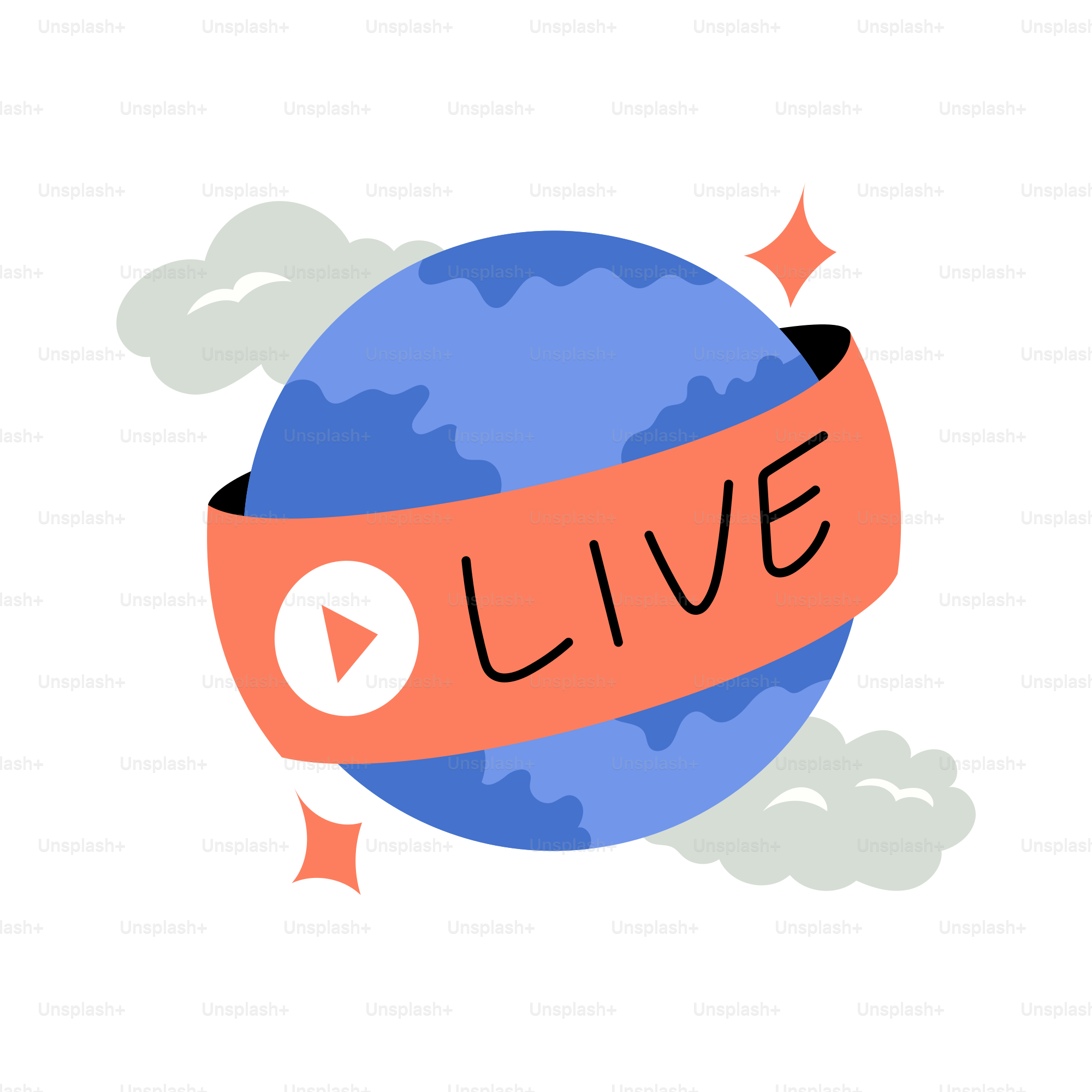 Ein Globus mit einem Band darum, auf dem steht: Lebendig