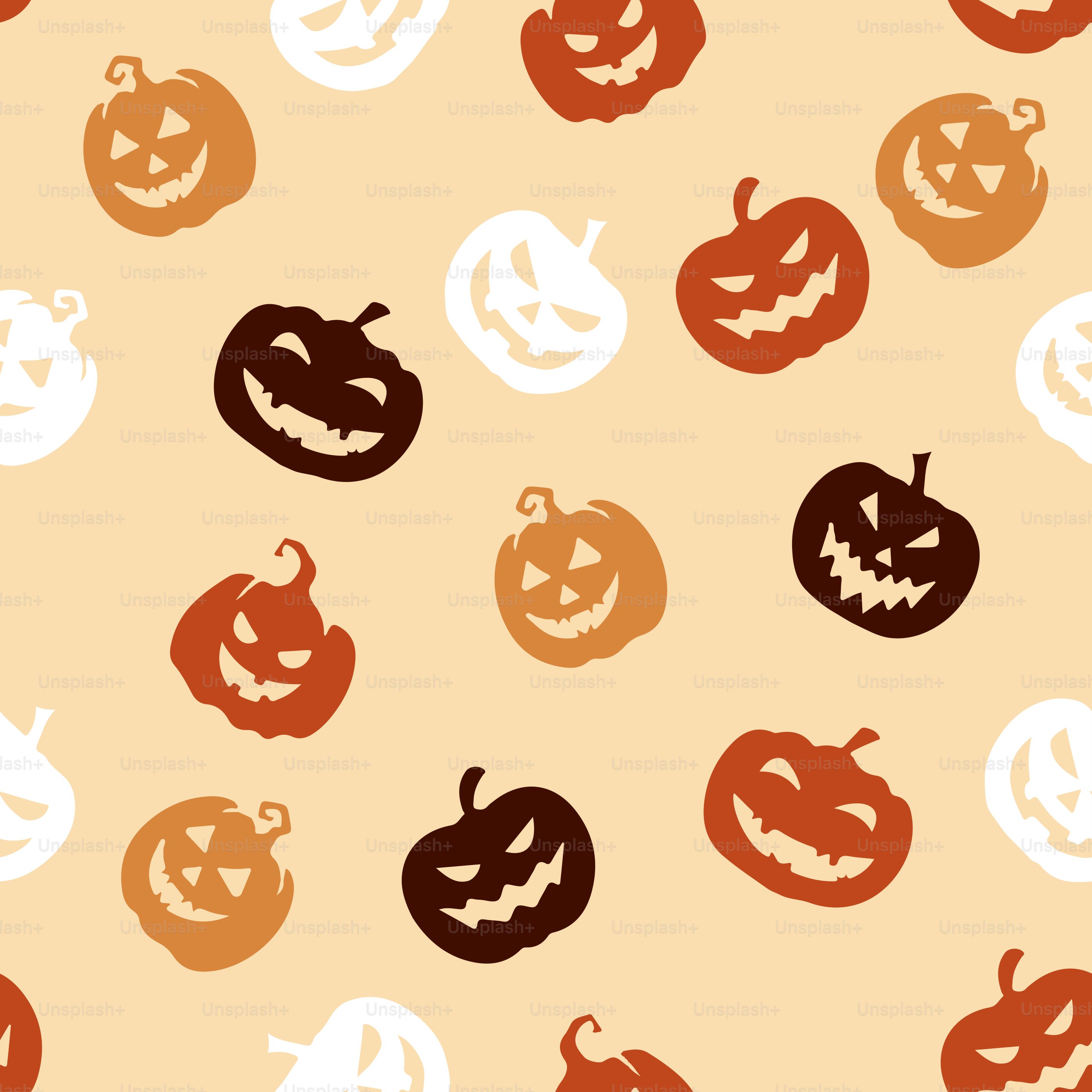 A lot of pumpkins with faces on them