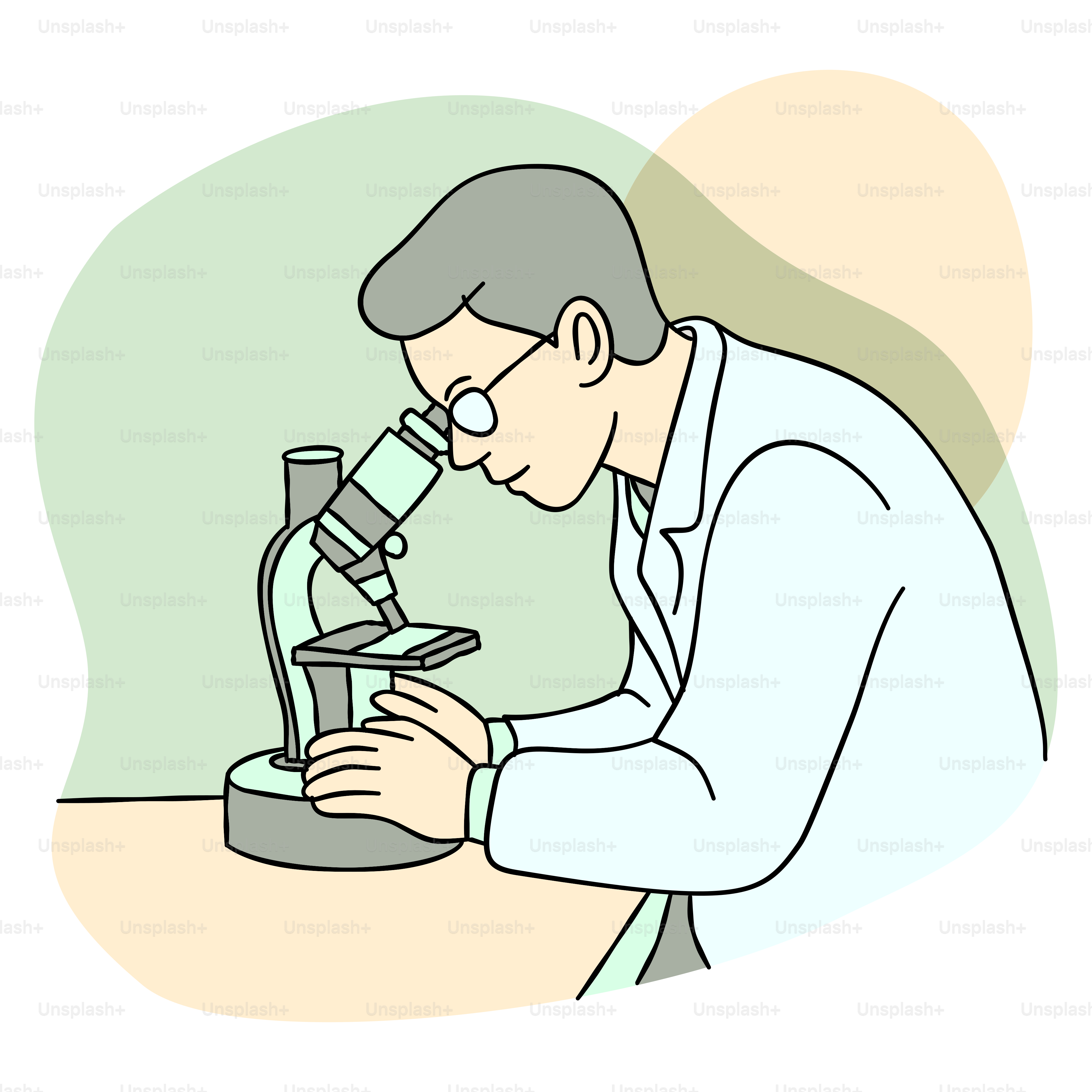 A man looking through a microscope at something