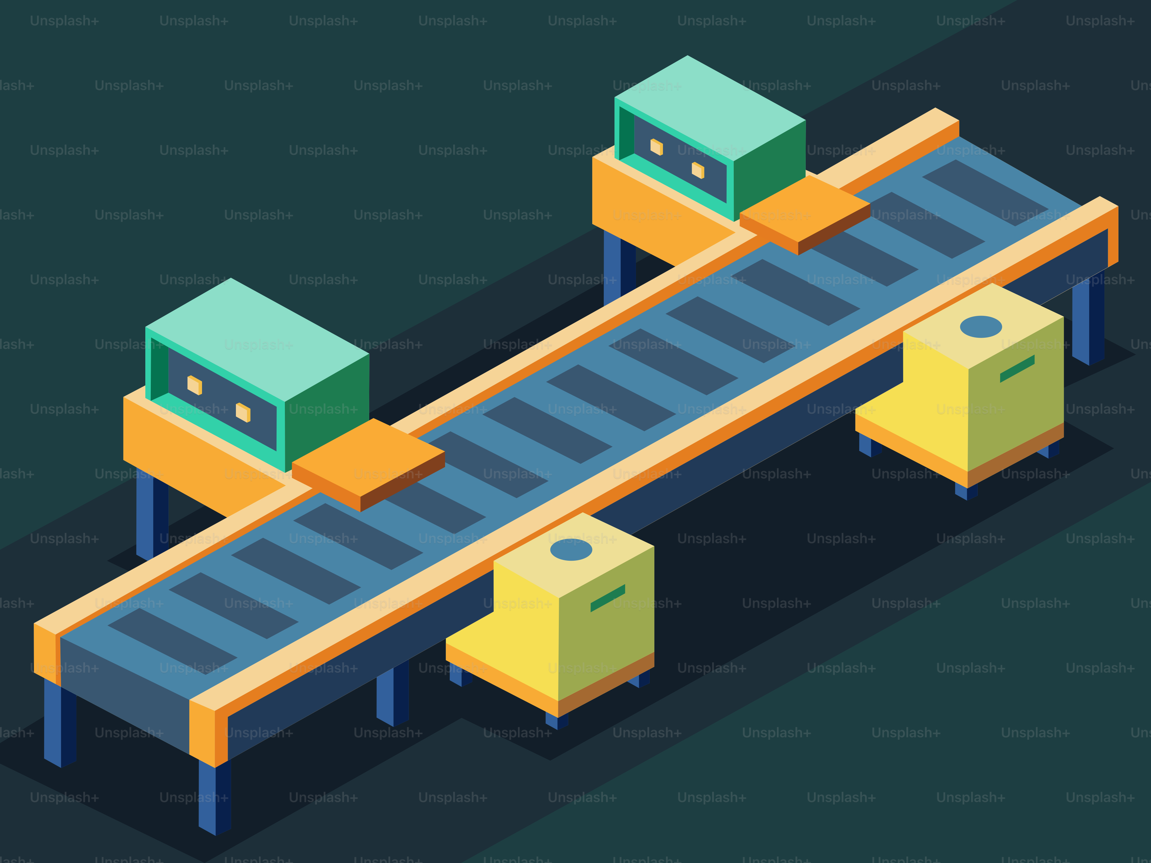 A conveyor belt with boxes on it