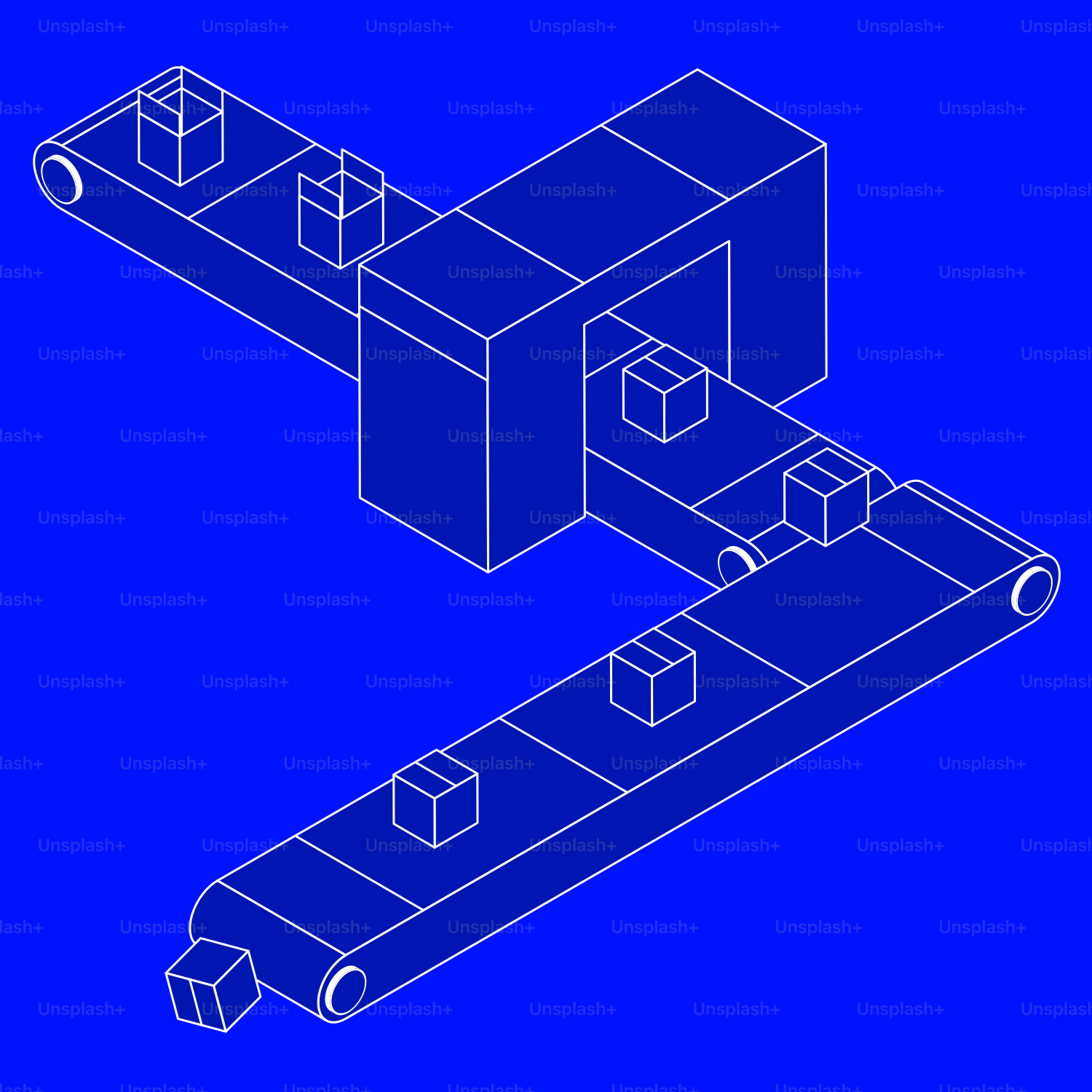 A blueprinted drawing of a piece of equipment
