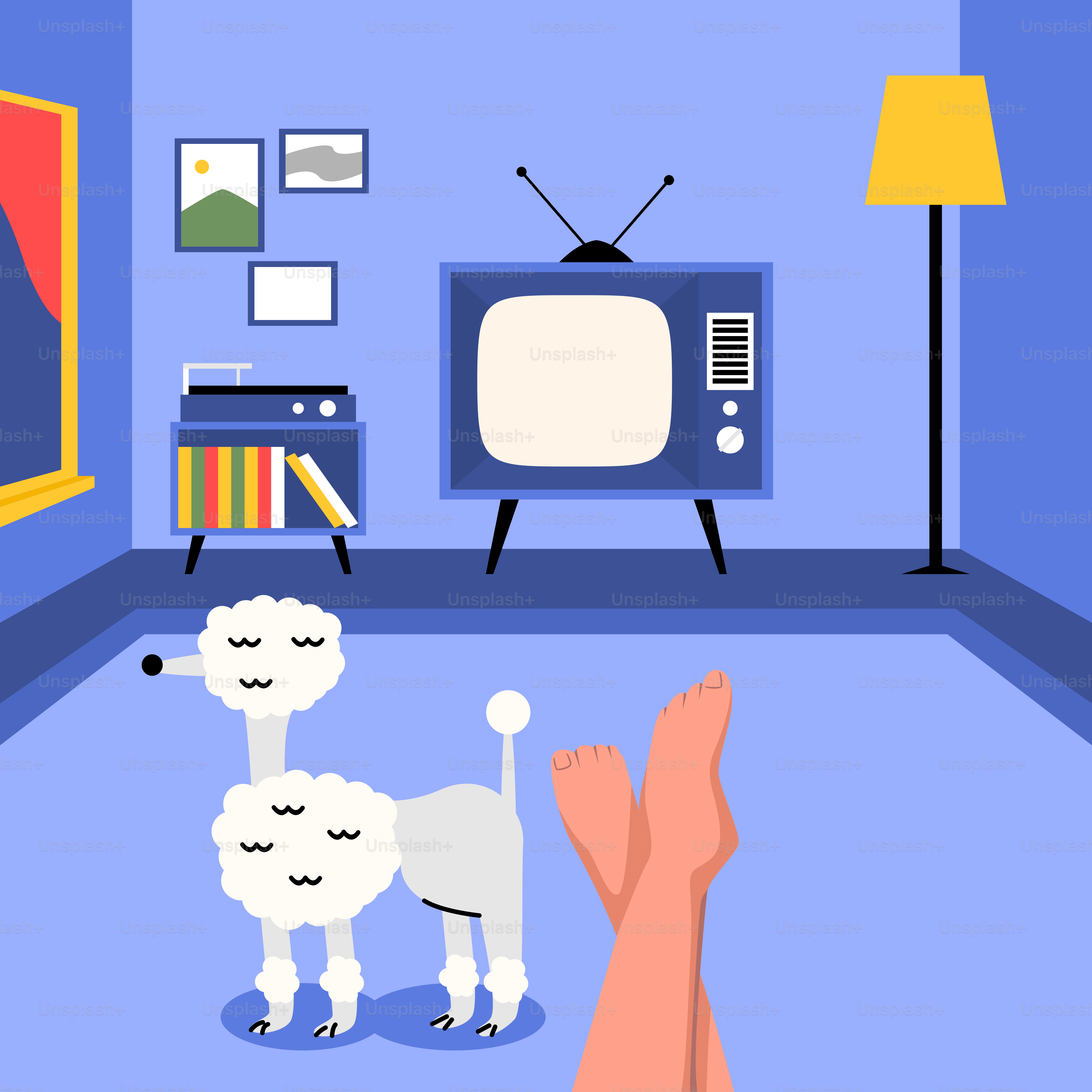 A person laying on the floor in front of a TV