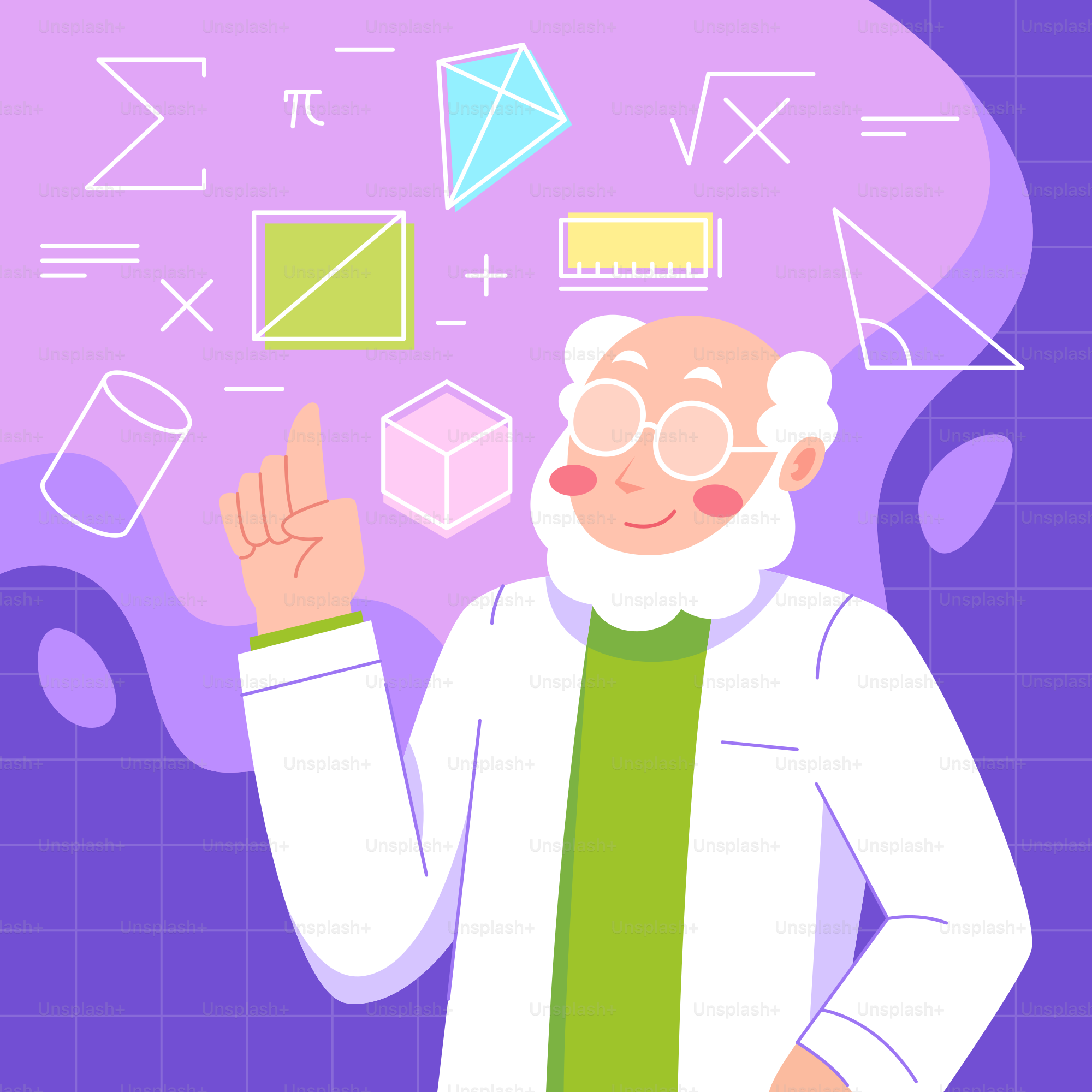 Um homem de jaleco está apontando para algo