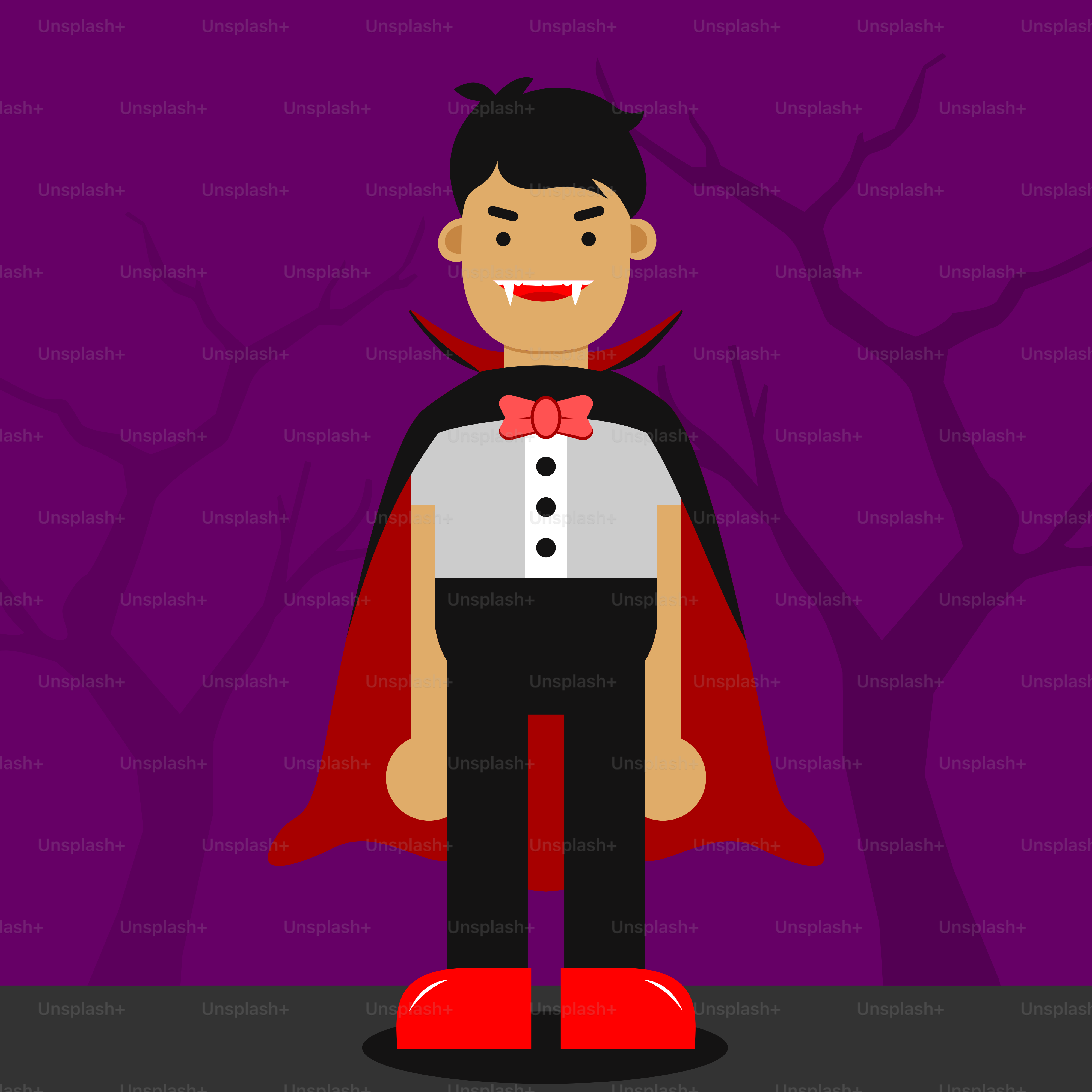 A man in a tuxedo standing in front of a purple background