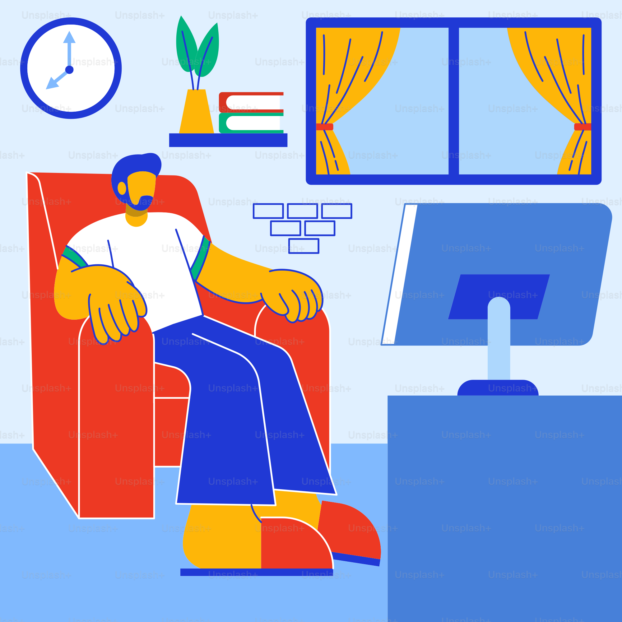 A man sitting in a chair in front of a computer