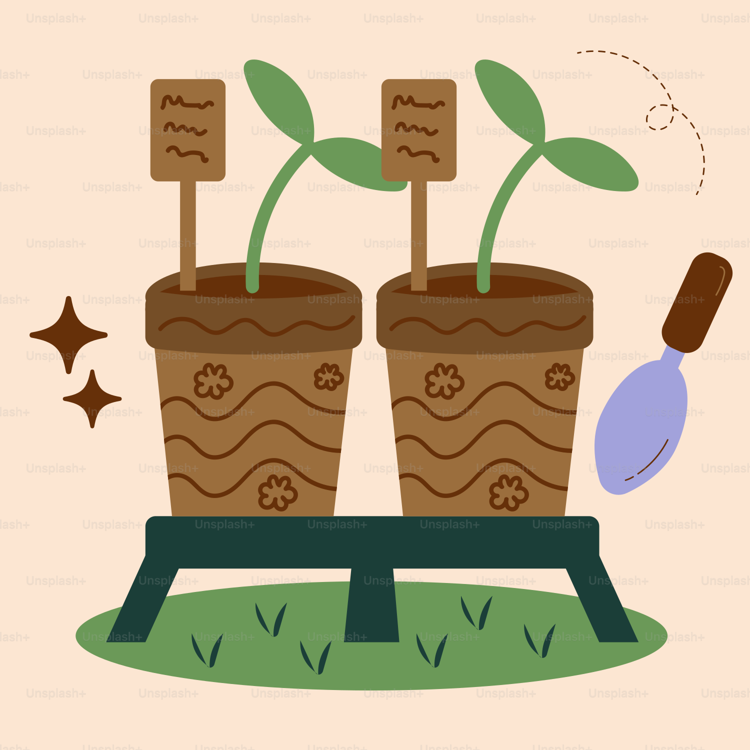 A couple of plants that are in a pot