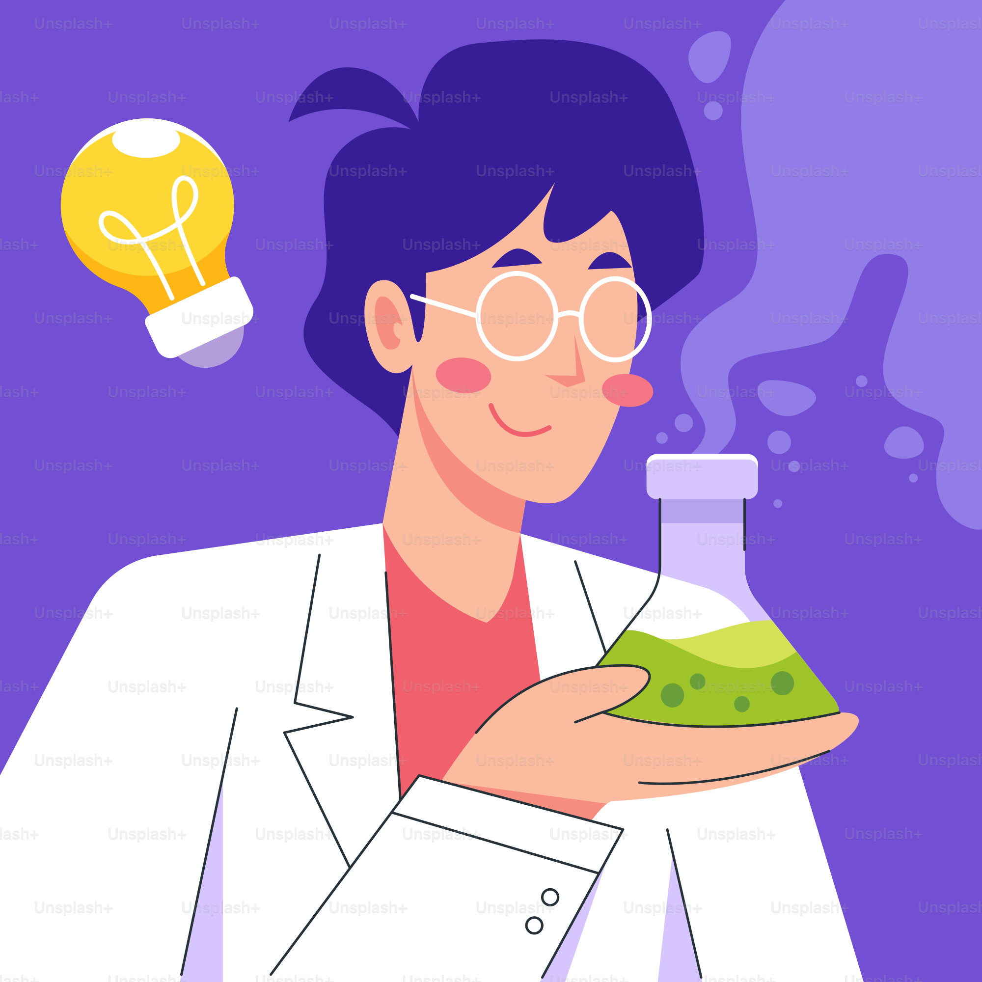 Um homem em um jaleco segurando uma substância verde