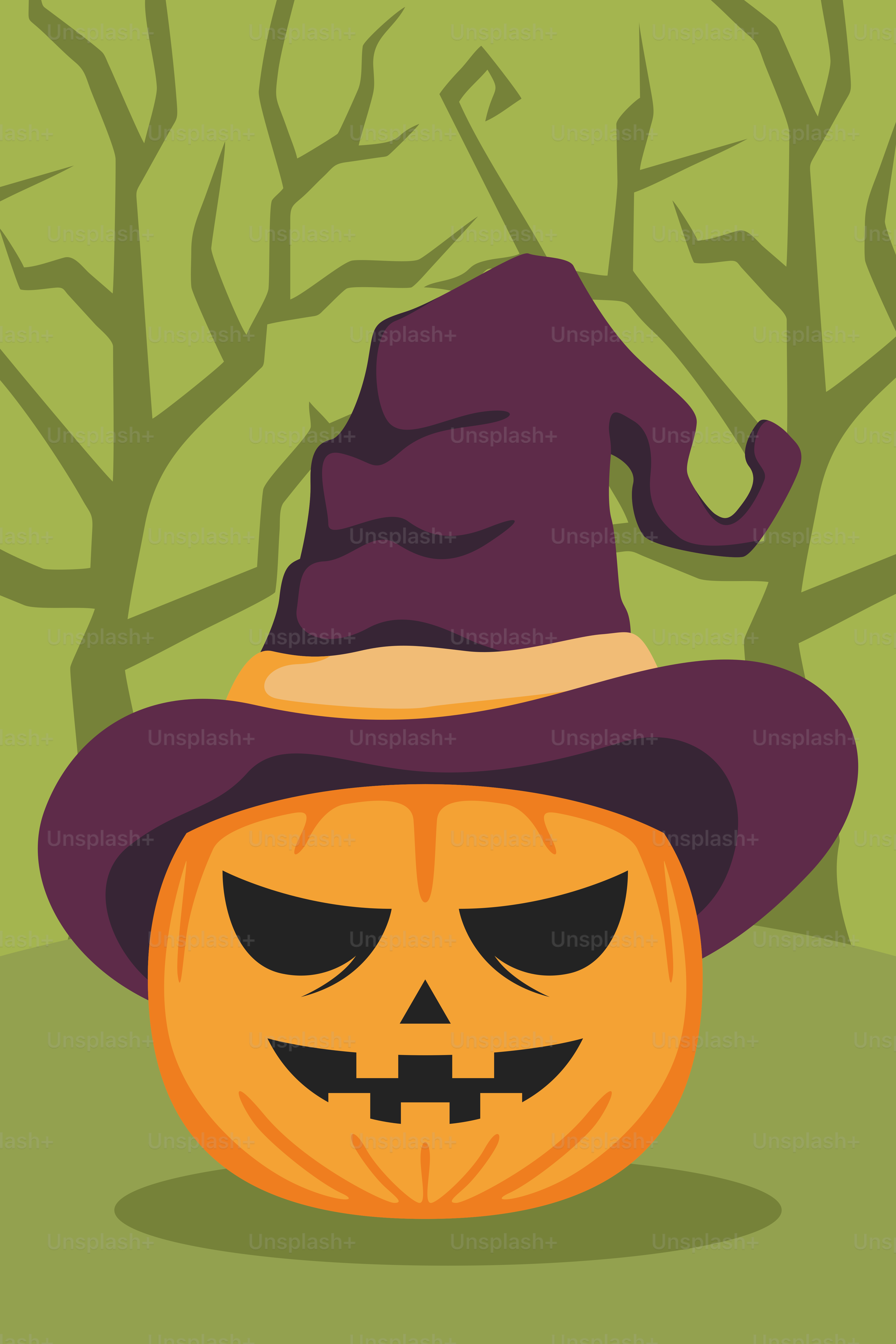 마녀 모자가 달린 호박 벡터 – Unsplash의 배경 이미지, image size:3000x4500