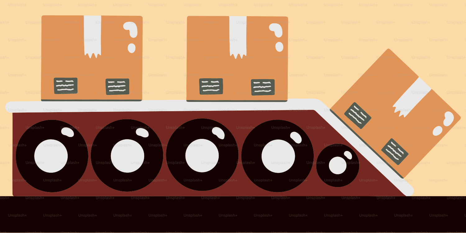 A conveyor belt with boxes on top of it