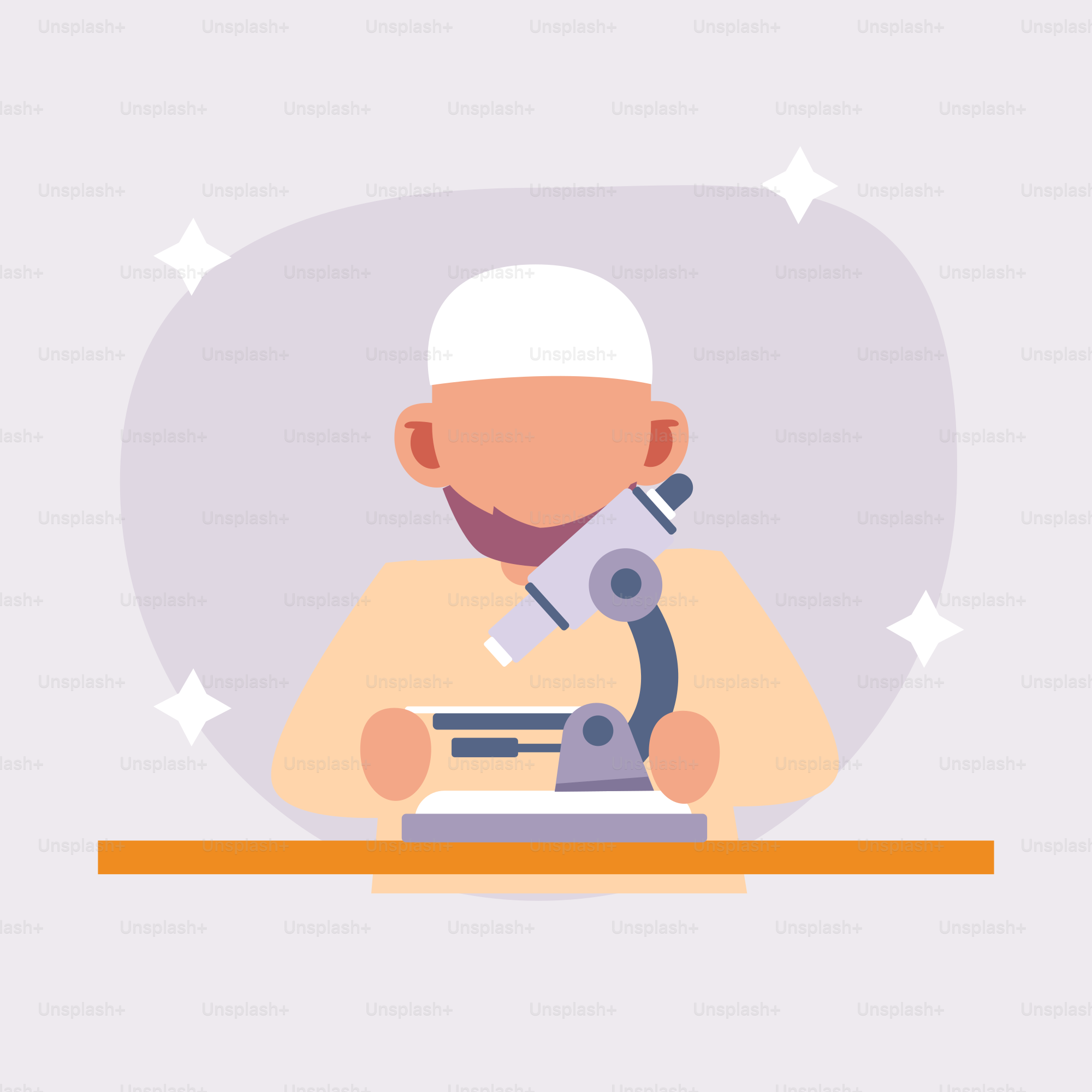 Un homme avec un microscope à la main