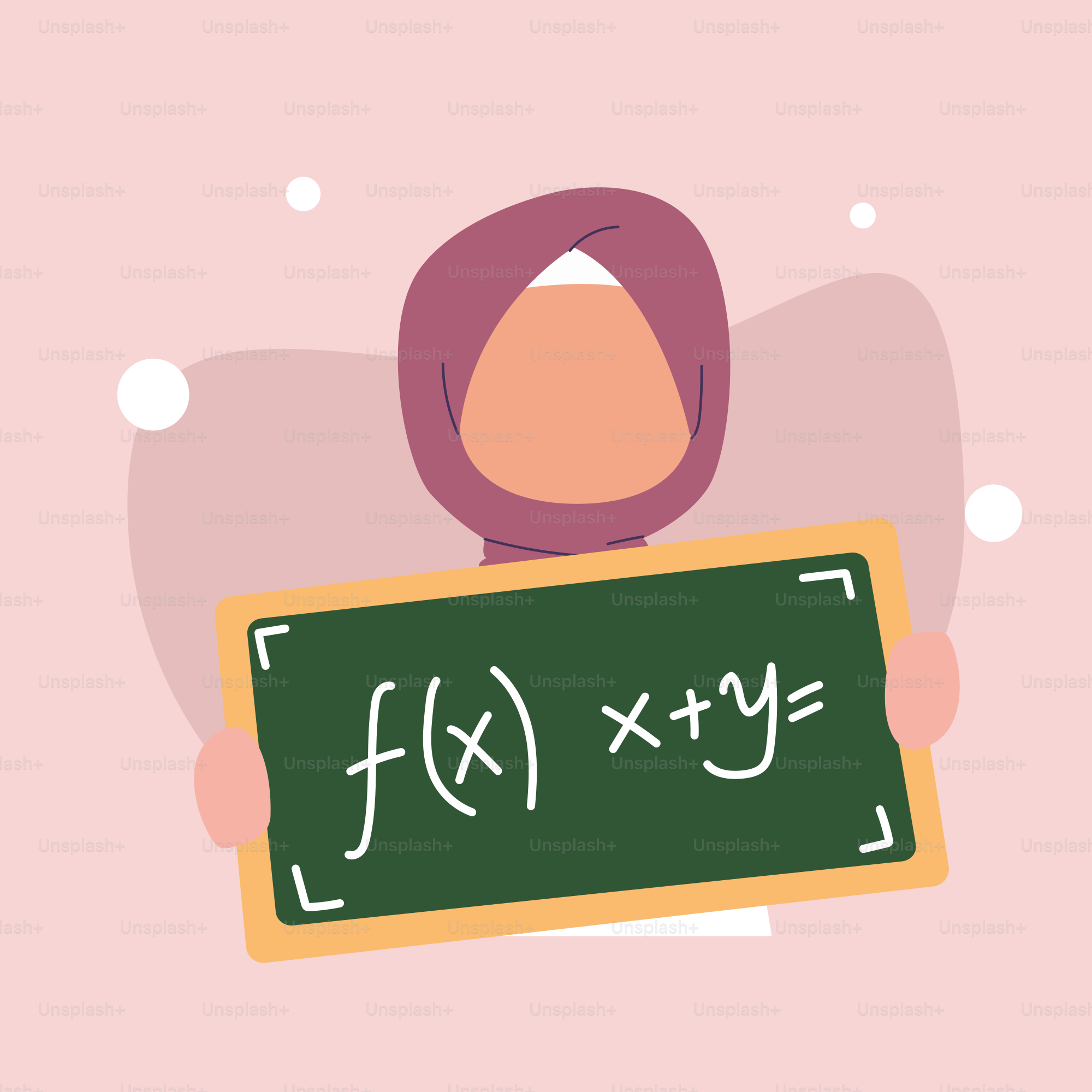 Seseorang memegang papan tulis dengan rumus tertulis di atasnya