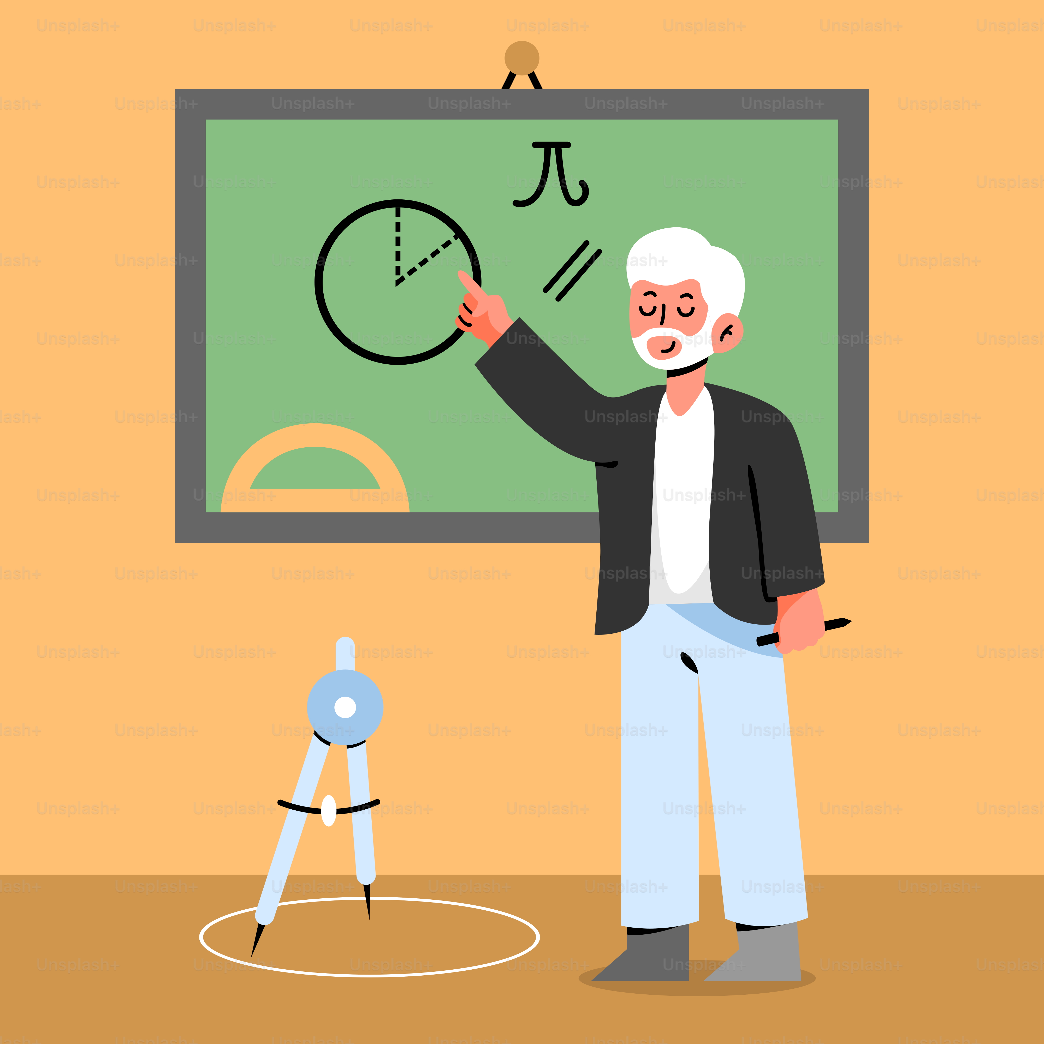 Um homem parado em frente a um quadro-negro