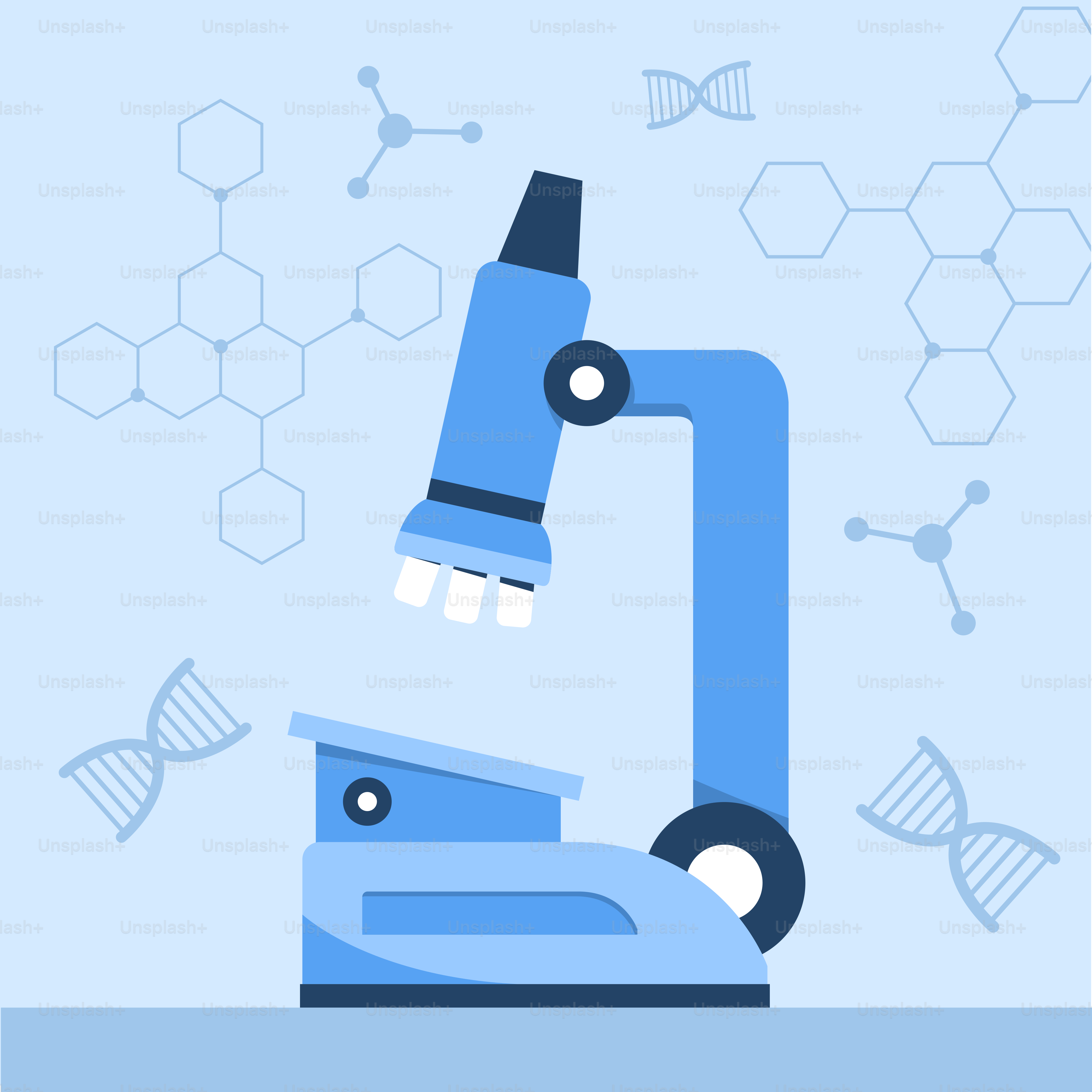 A blue microscope with a blue background