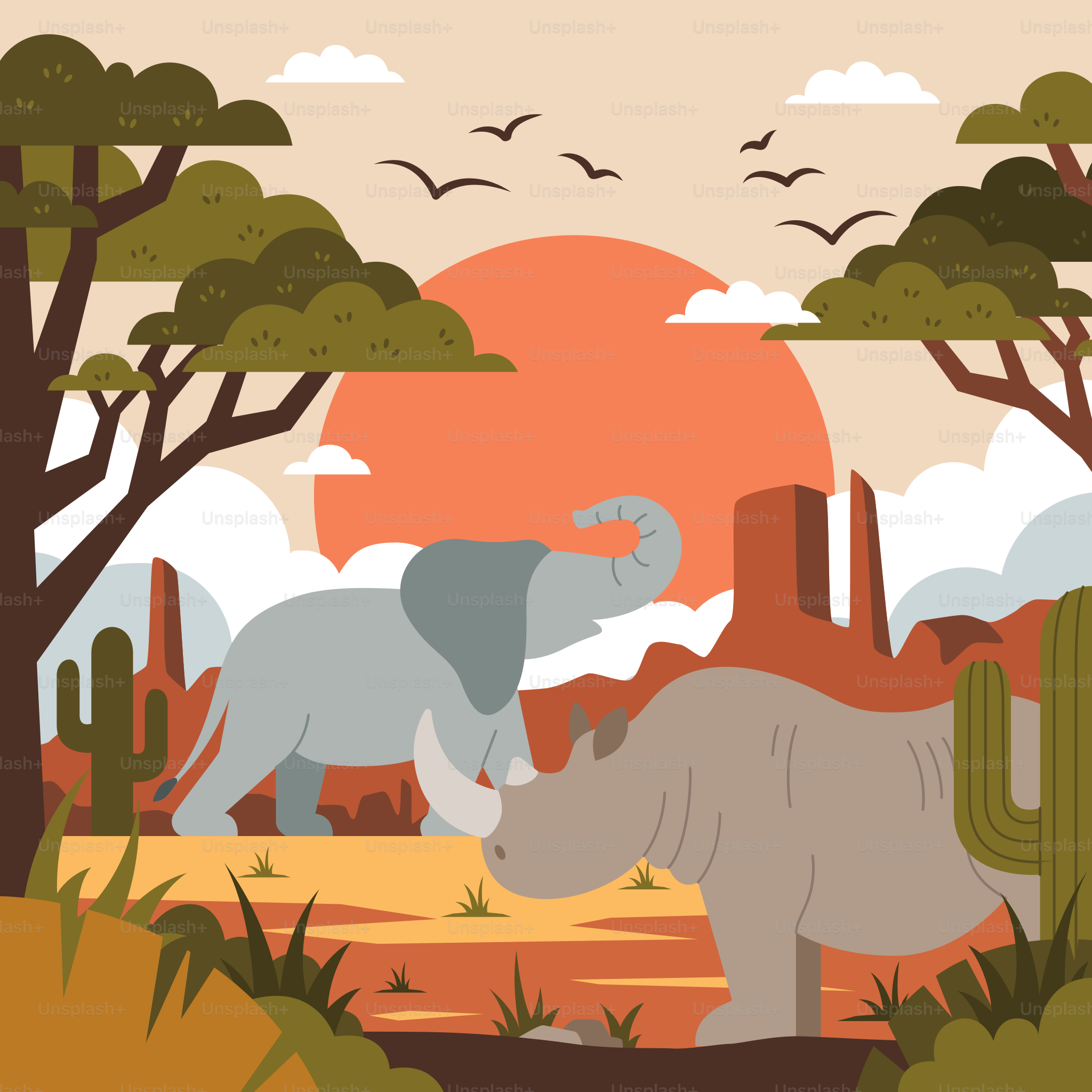 Ein paar Elefanten, die nebeneinander stehen