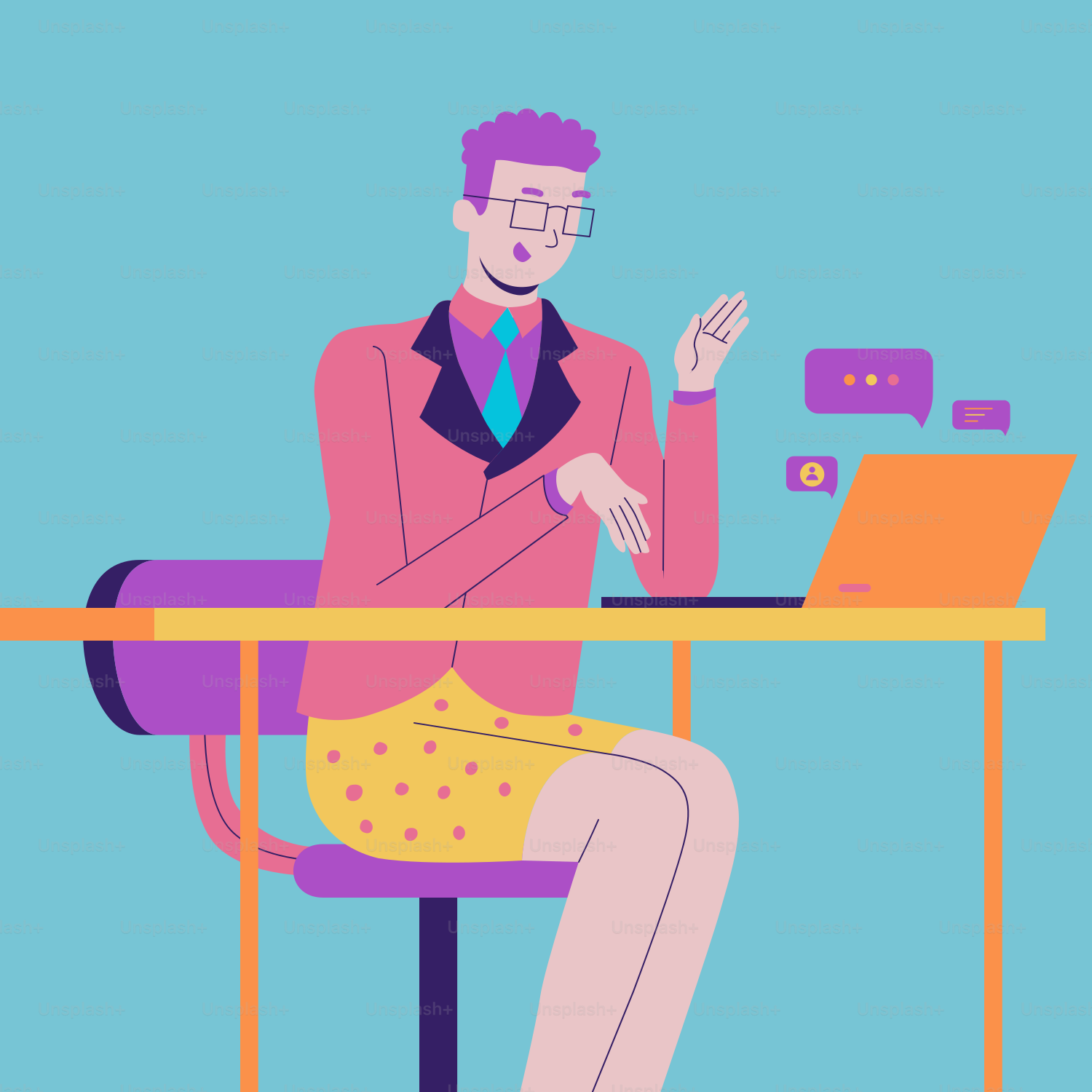 A man sitting at a desk with a laptop