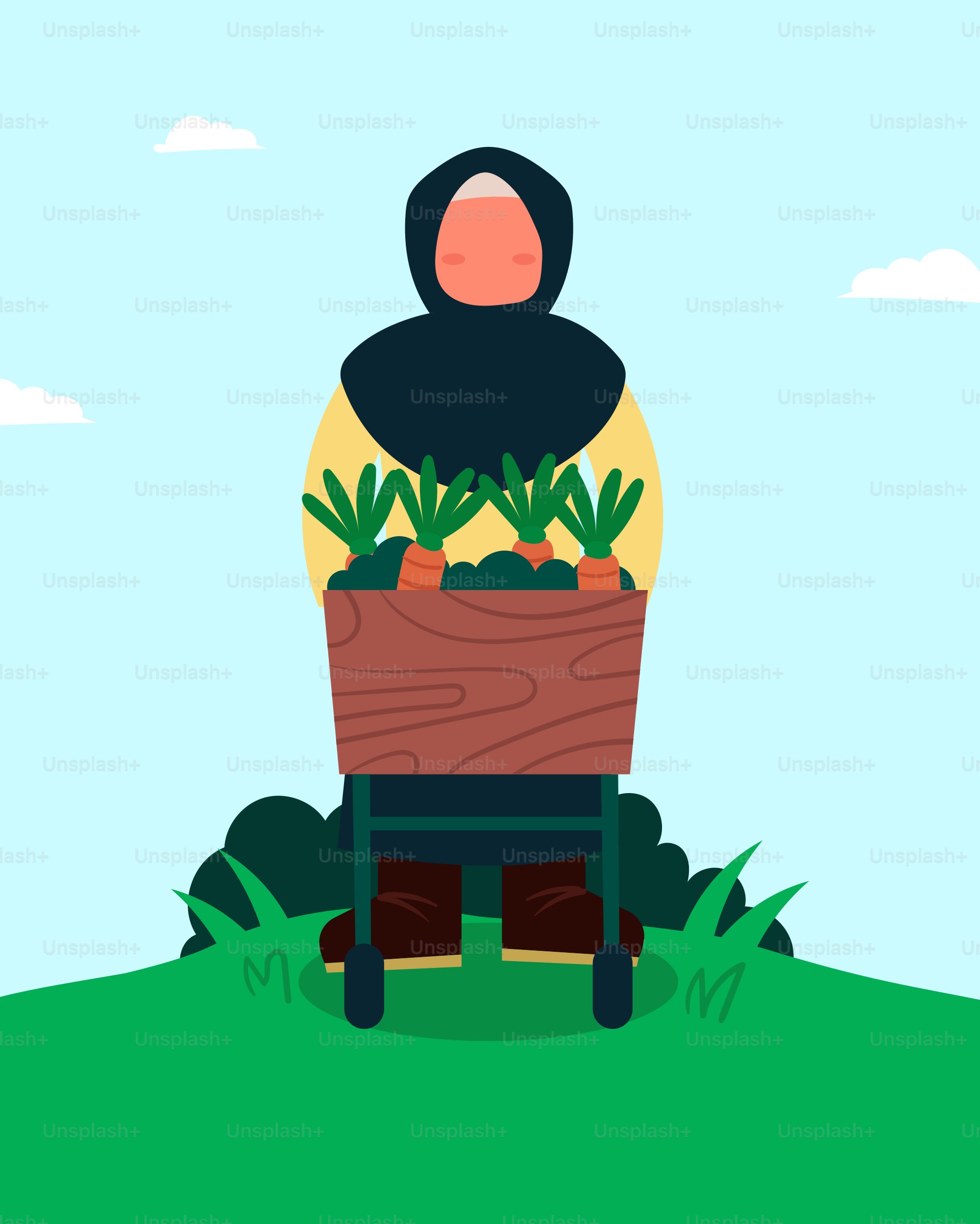 Seseorang duduk di kursi dengan tanaman di dalamnya