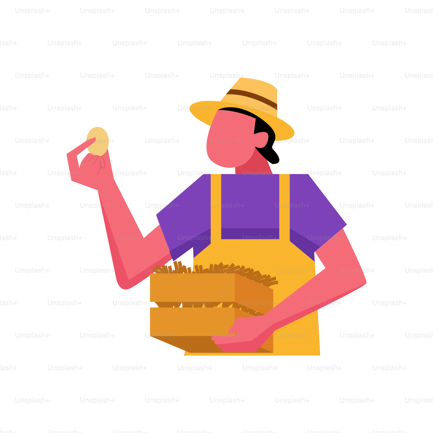 Un hombre con sombrero sosteniendo una caja de comida