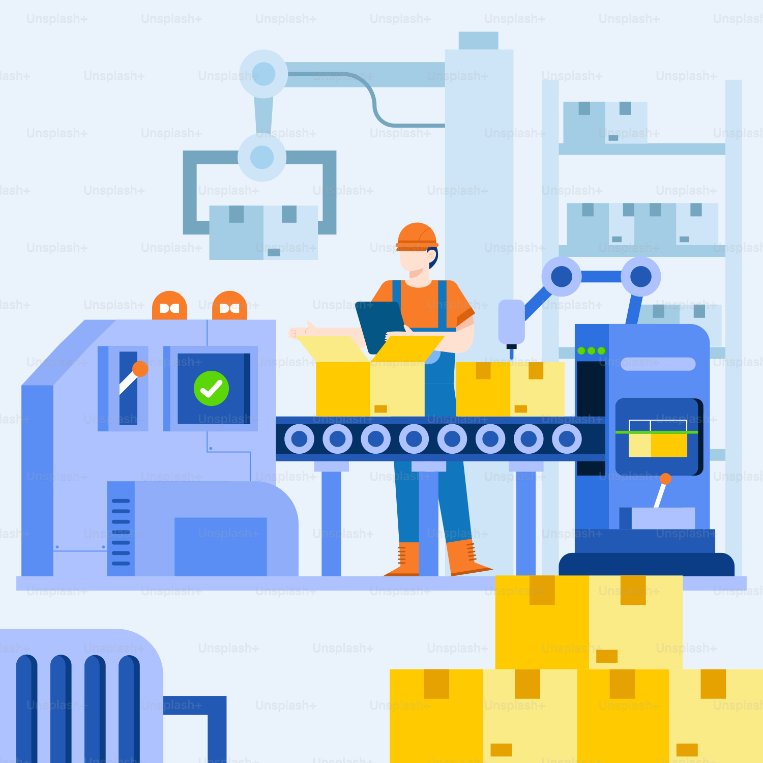 A man standing next to a machine in a factory