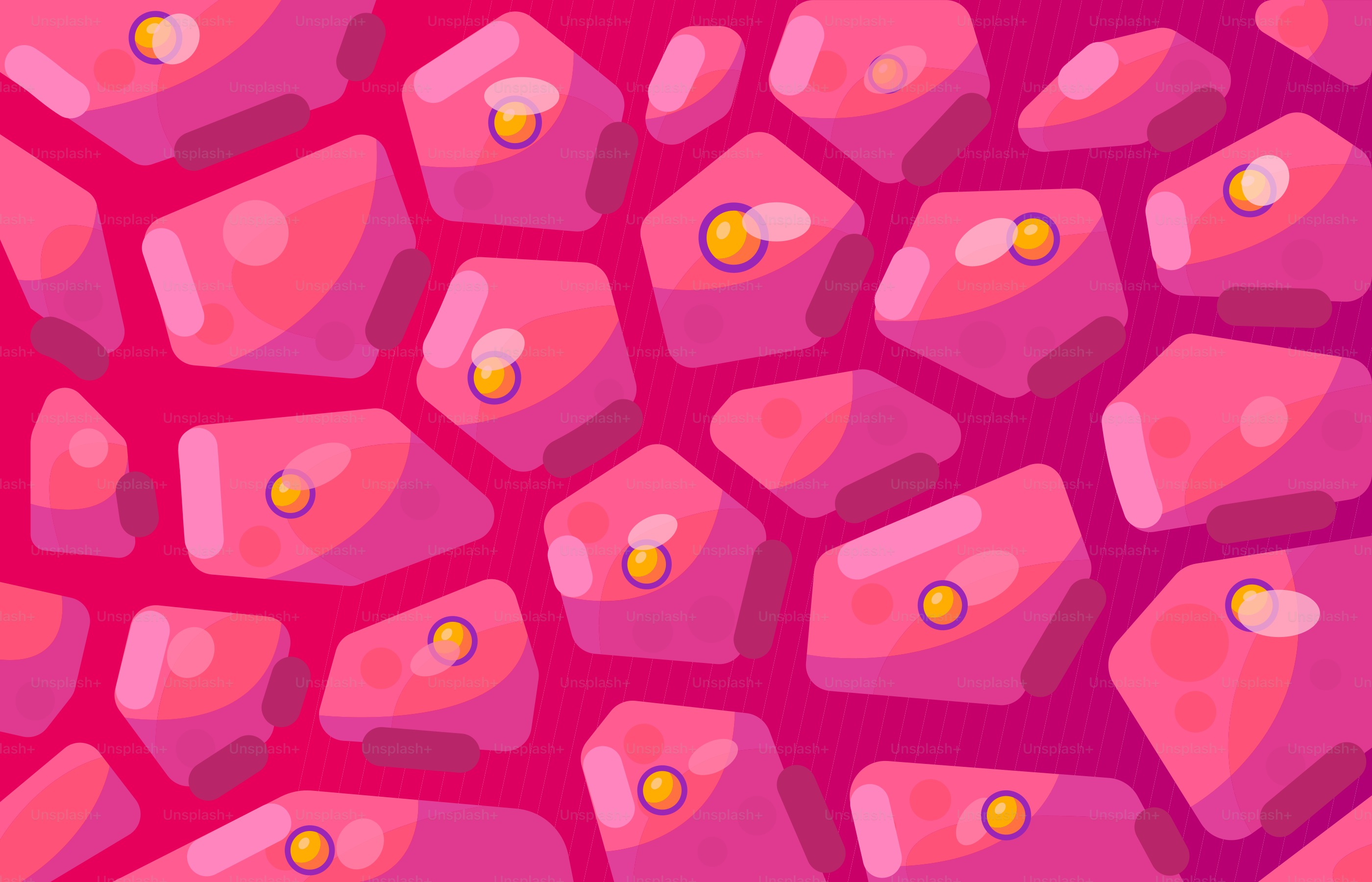 A pink background with a lot of small yellow dots