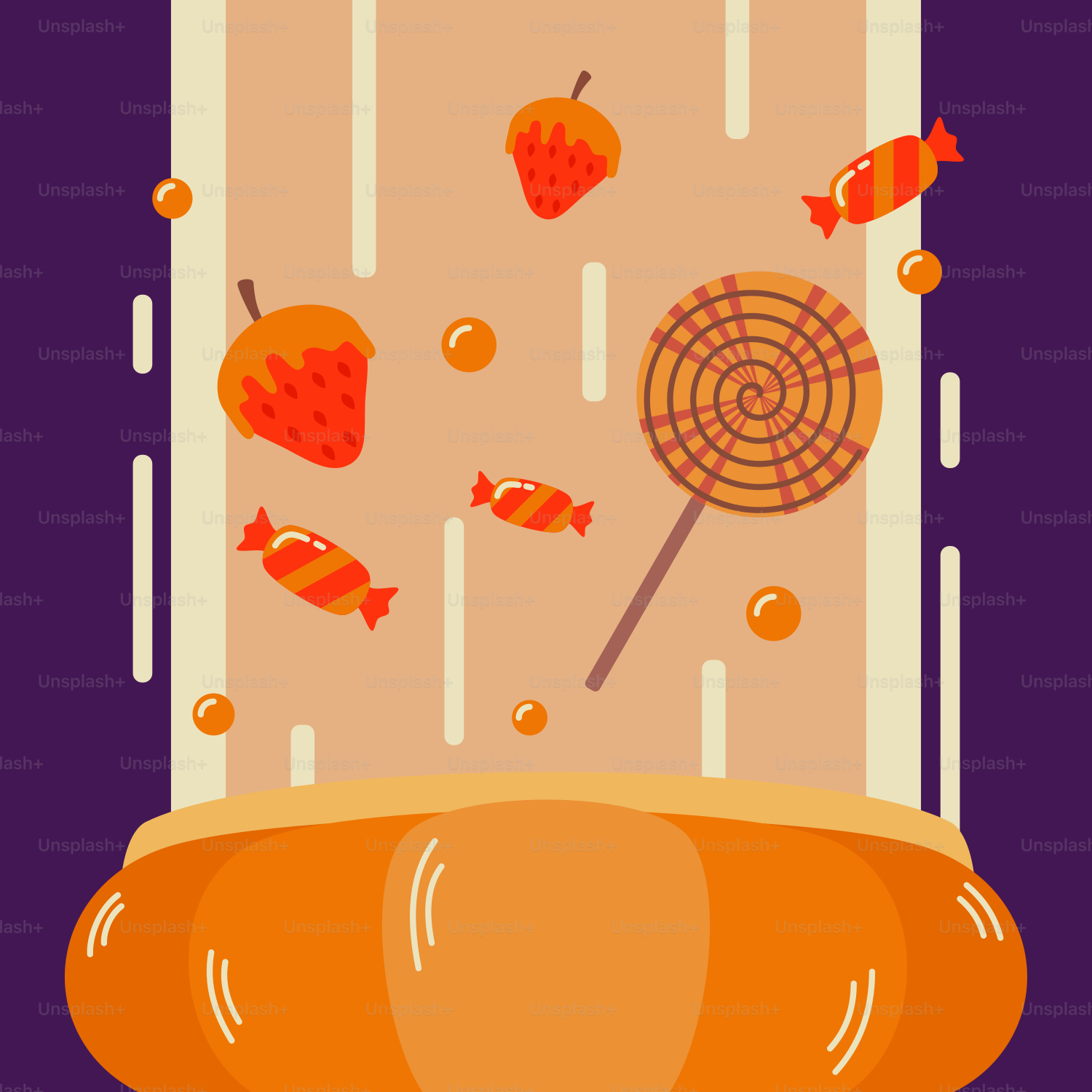 A cartoon picture of a lollipop in a jar