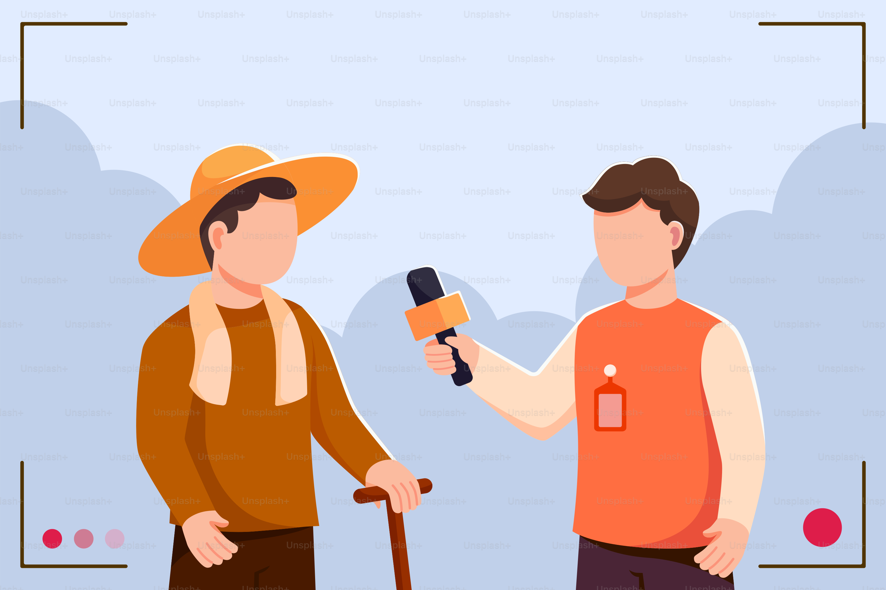 Two men standing next to each other holding a microphone