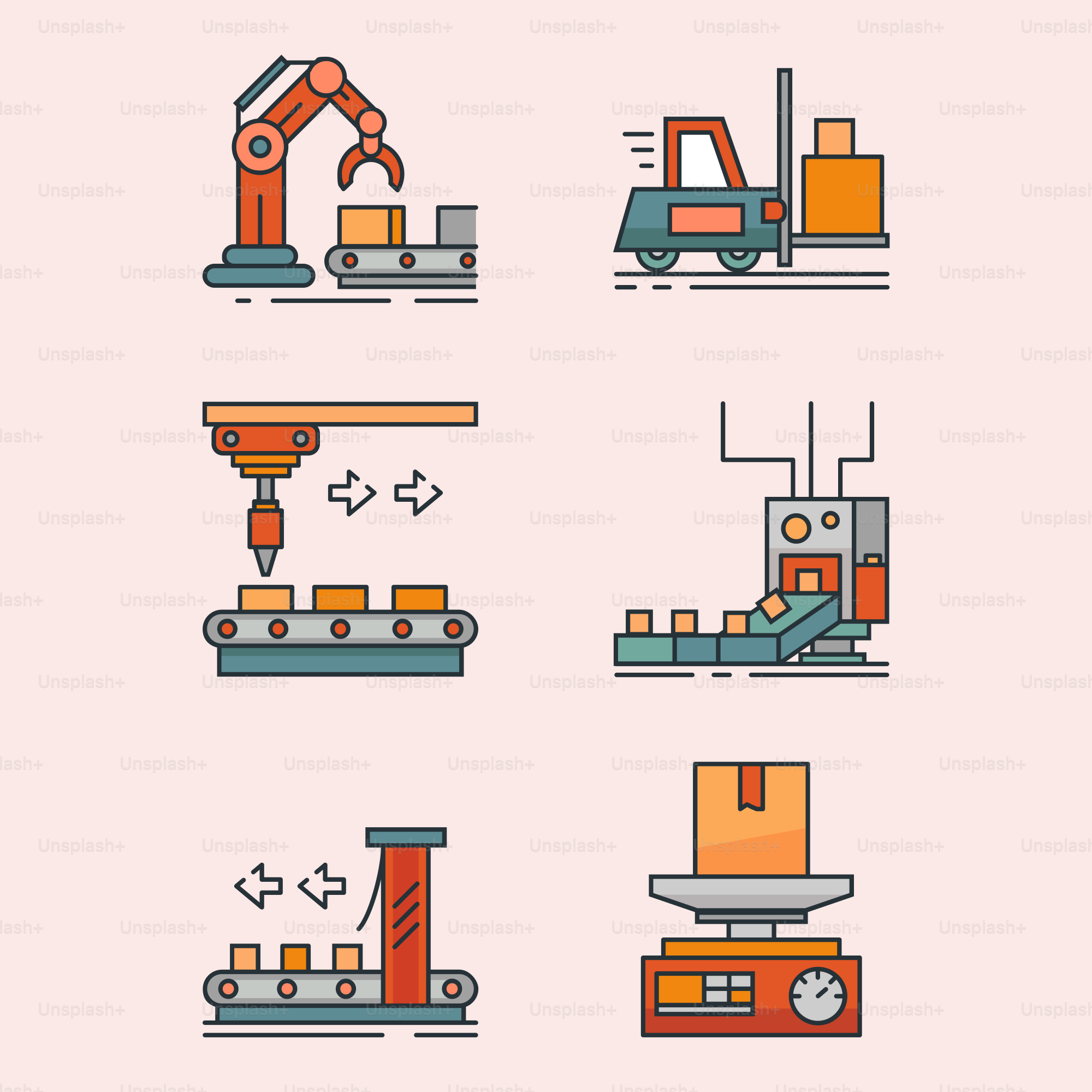 A bunch of different types of machines