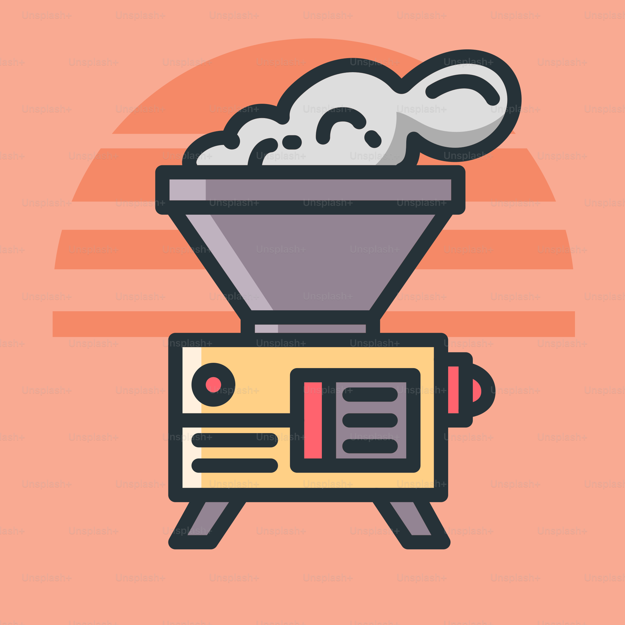 A coffee grinder with steam coming out of it